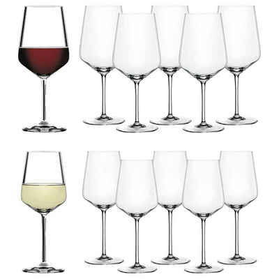 SPIEGELAU Glas Style Rot- und Weißweingläser 12er Set, Glas