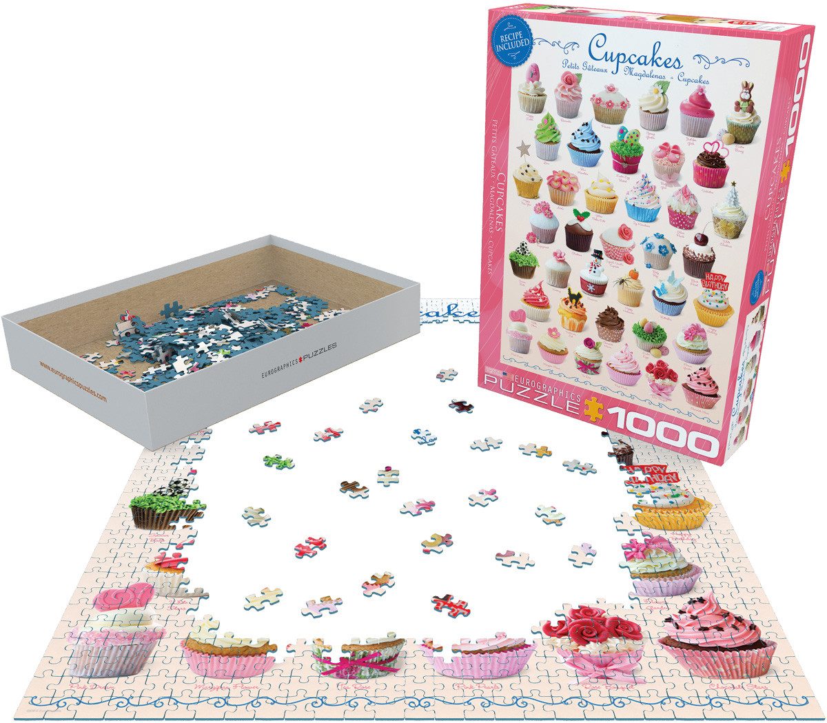 Puzzle 1000 Teile Puzzle - Puzzle - Köstliche Cupcakes in 1000 Farben, Puzzleteile