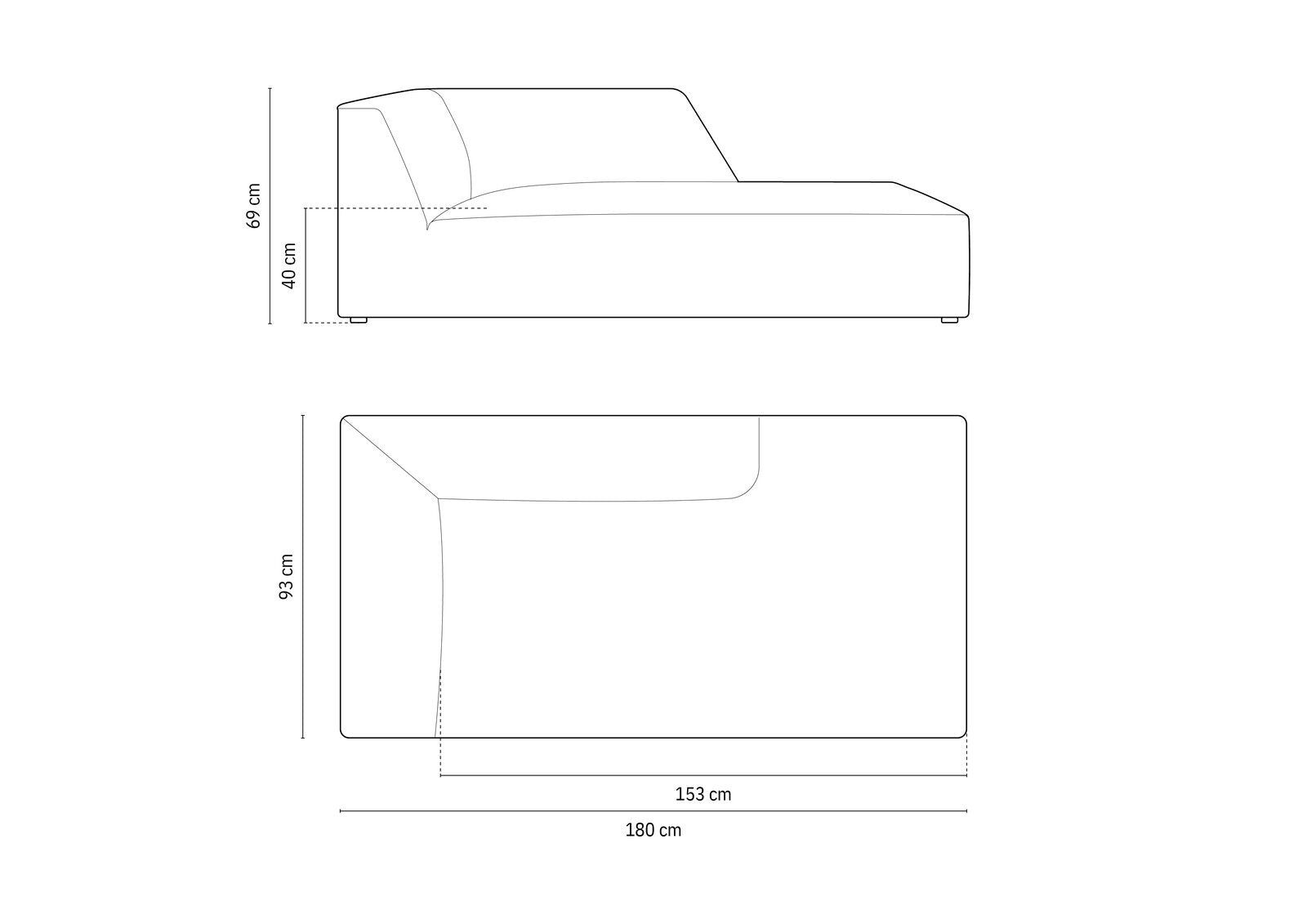 Micadoni Recamiere Ruby, Chaise Longue 1-Sitzer Modul