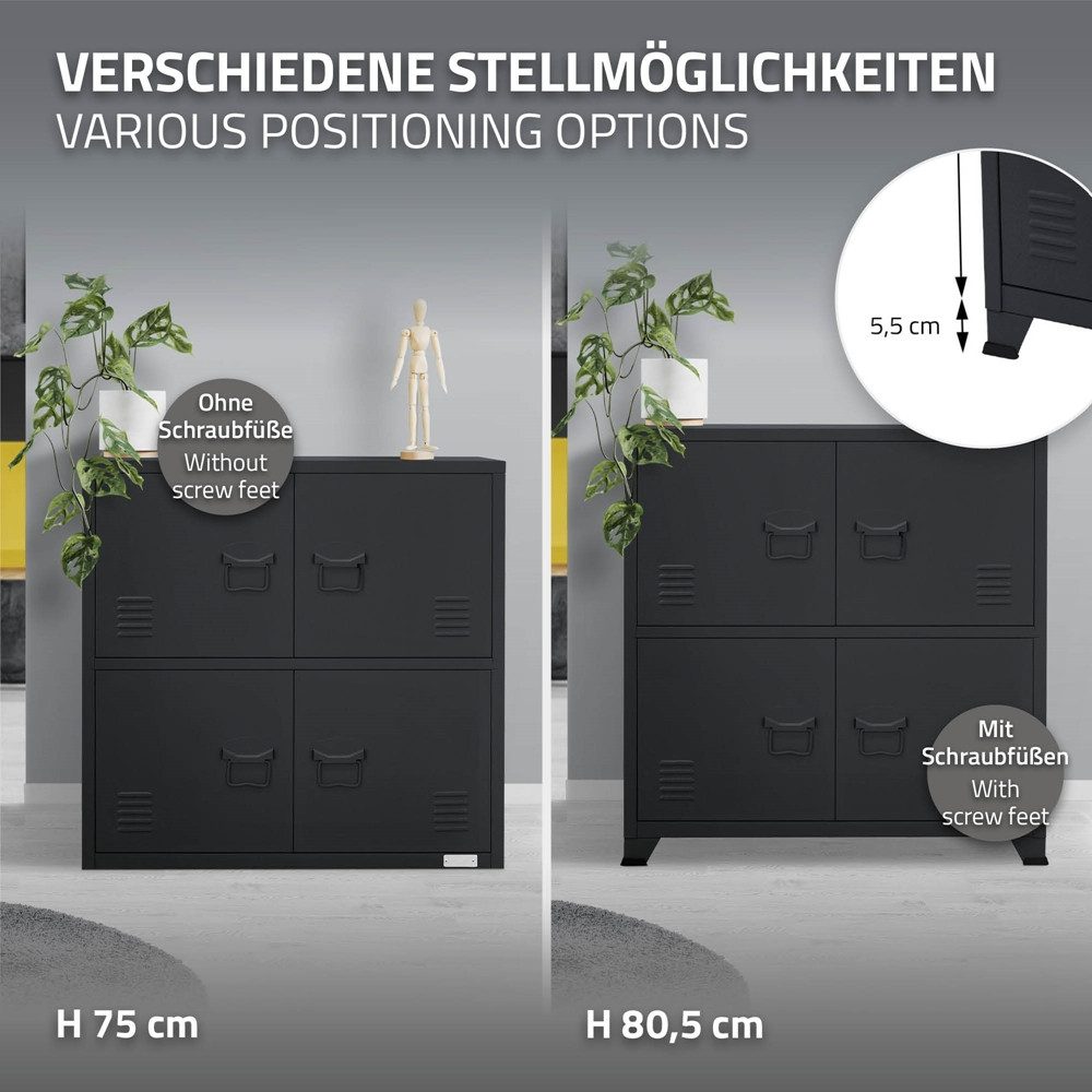 ML-DESIGN Aktenschrank Metallschrank mit Schubladen freistehender Aufbewahrungsschrank (1-St) Lagerschrank anthrazit Büroschrank Werkzeugschrank Stahlschrank