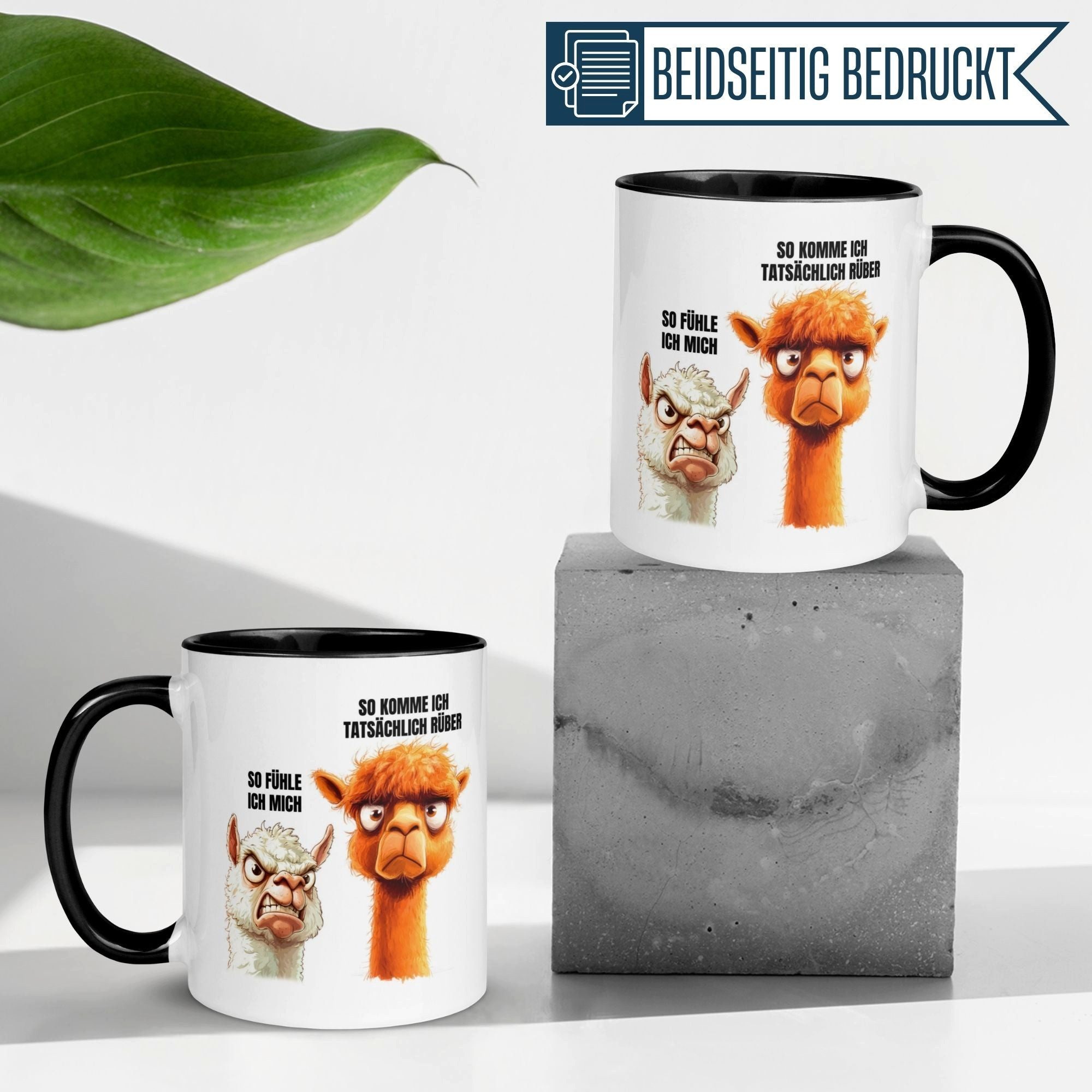 Momentals Tasse Alpaka – „So fühle ich mich“ – lustiger Lama Geschenk Becher, Gratis Versand · Links-&Rechtshänder · Spülmaschinenfest