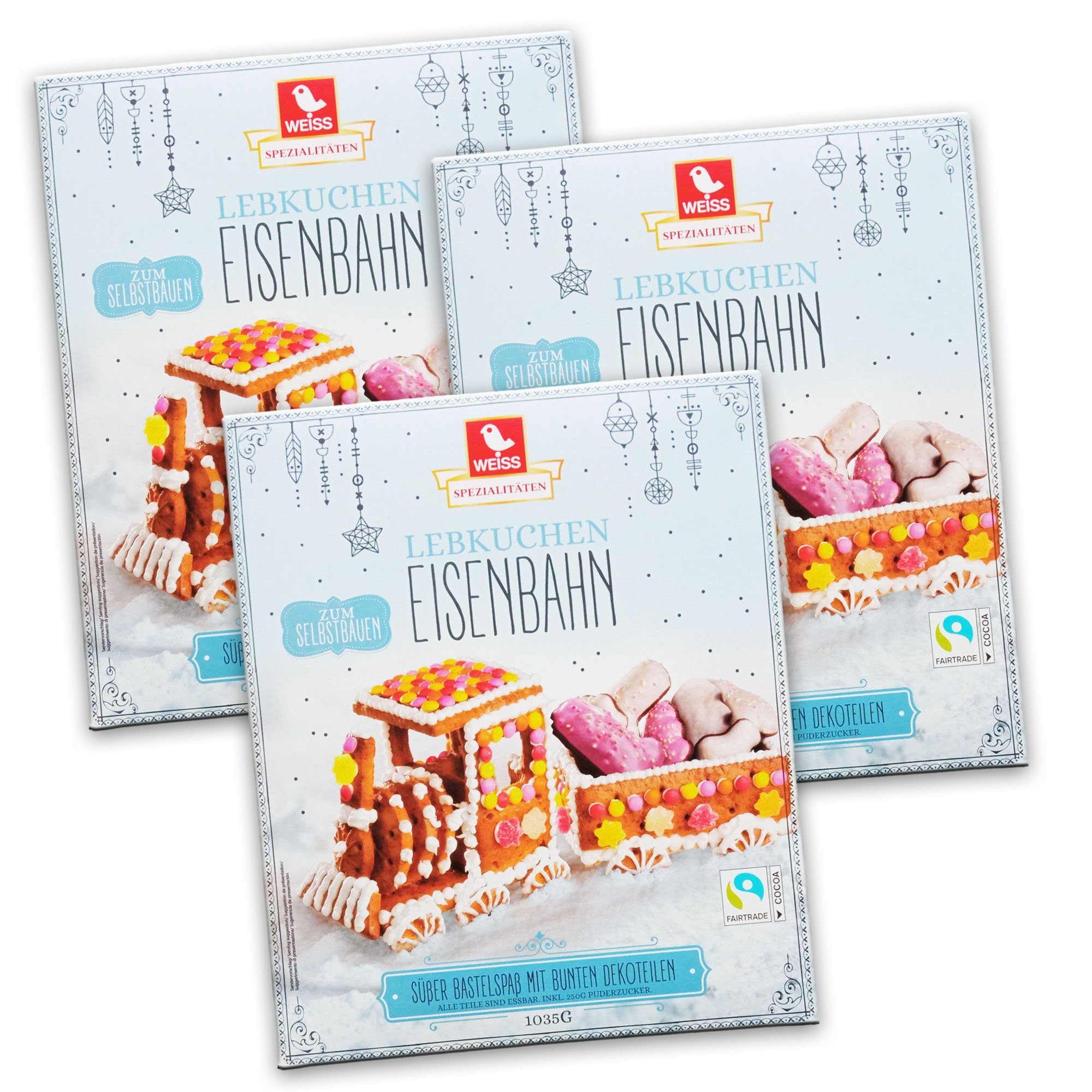 WEISS Weihnachtsfigur Weiss Lebkuchen Eisenbahn 3er günstig online kaufen