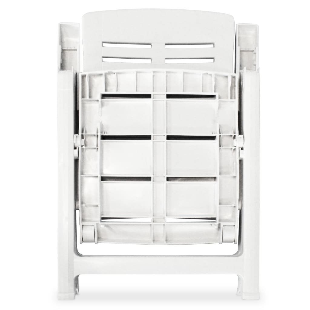 4 Stk. Weiß Garten-Liegestühle furnicato Kunststoff Gartenstuhl