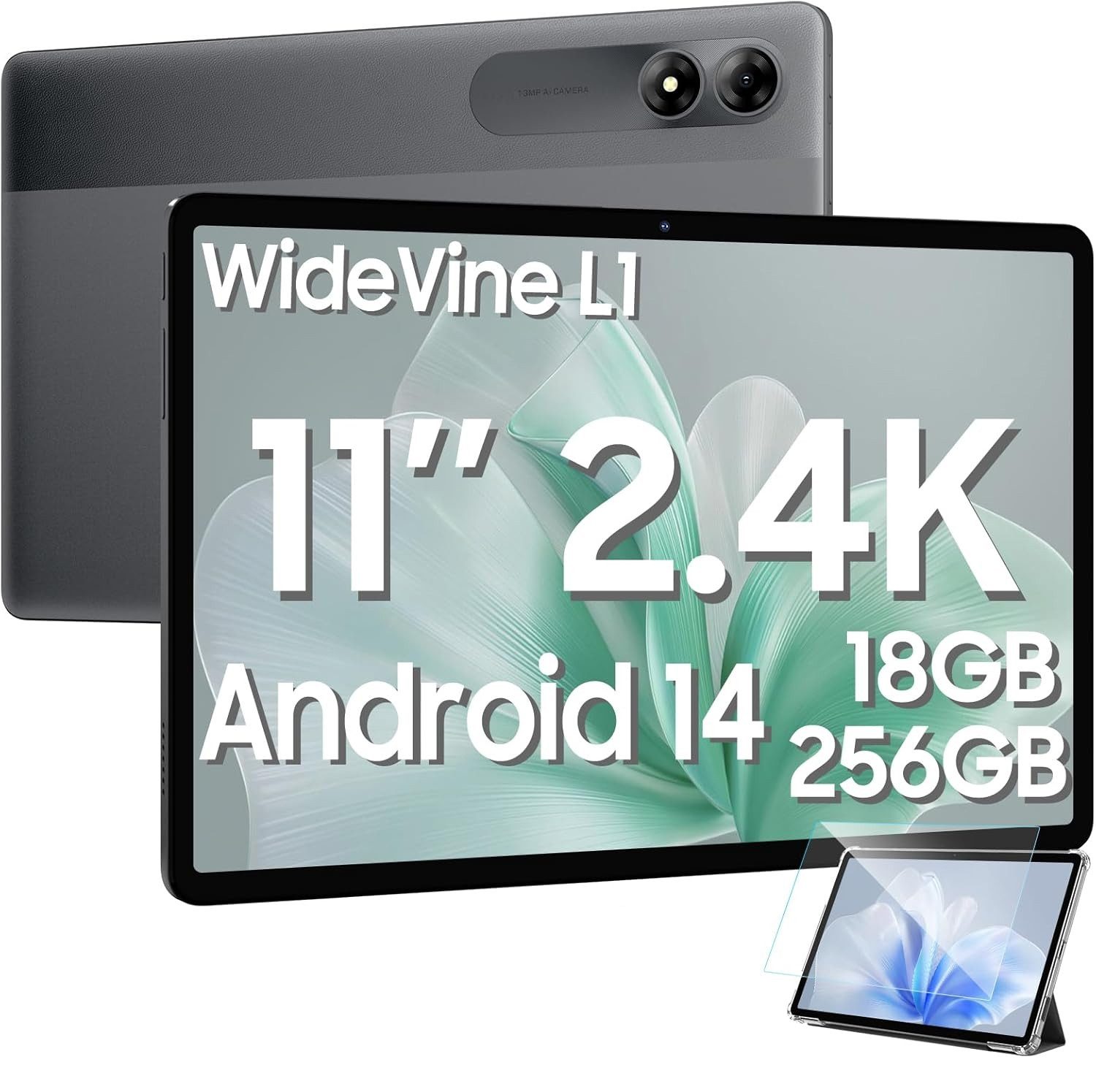 blackview Tab 9 WiFi 11 Zoll, 18 GB RAM 256 GB ROM, Android 14, 8 MP + 13 MP Tablet (11", 256 GB, Android 14, FHD, 8200 mAh, Face ID, Dual-Box)