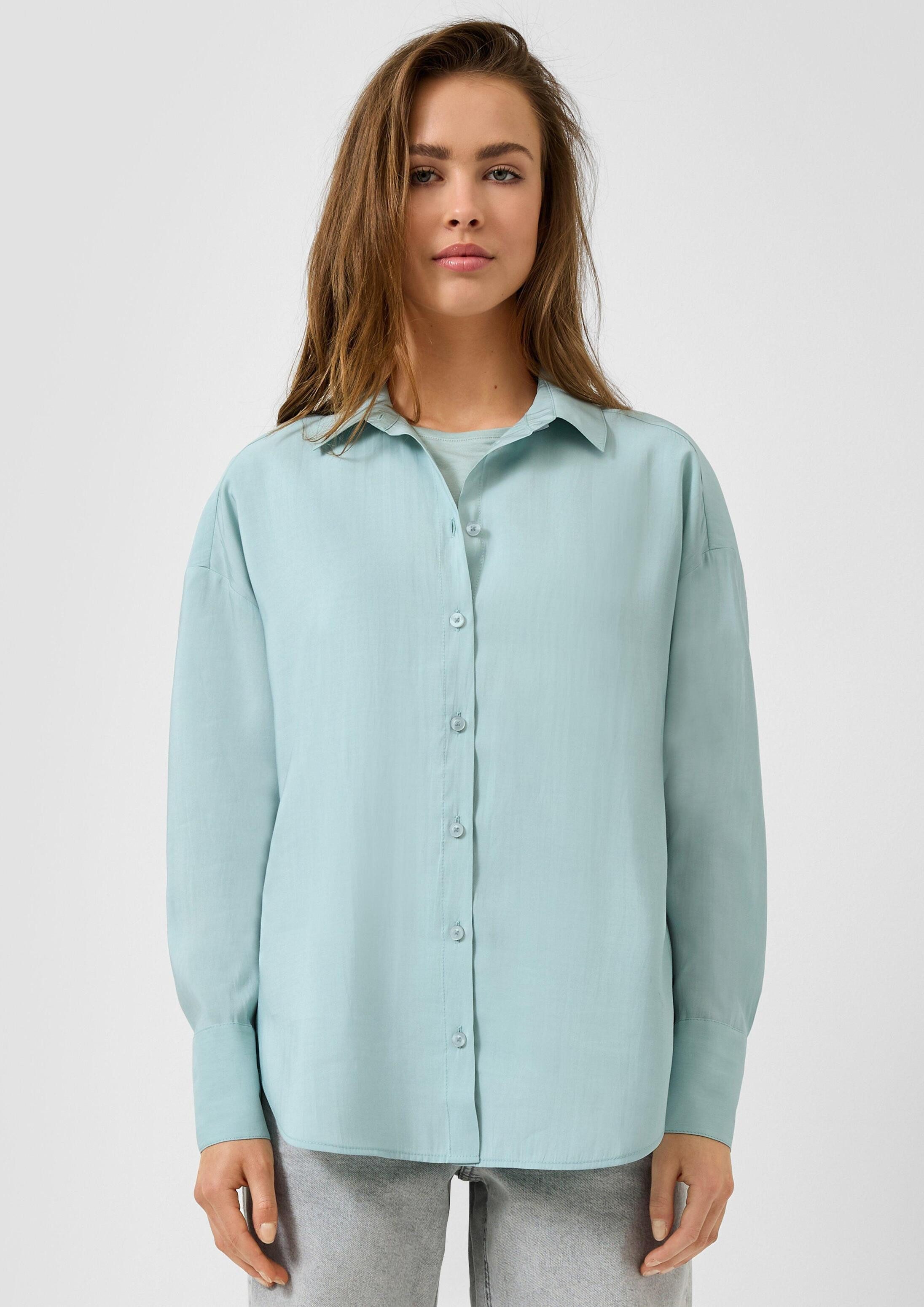 QS Langarmbluse Bluse Fließende Bluse