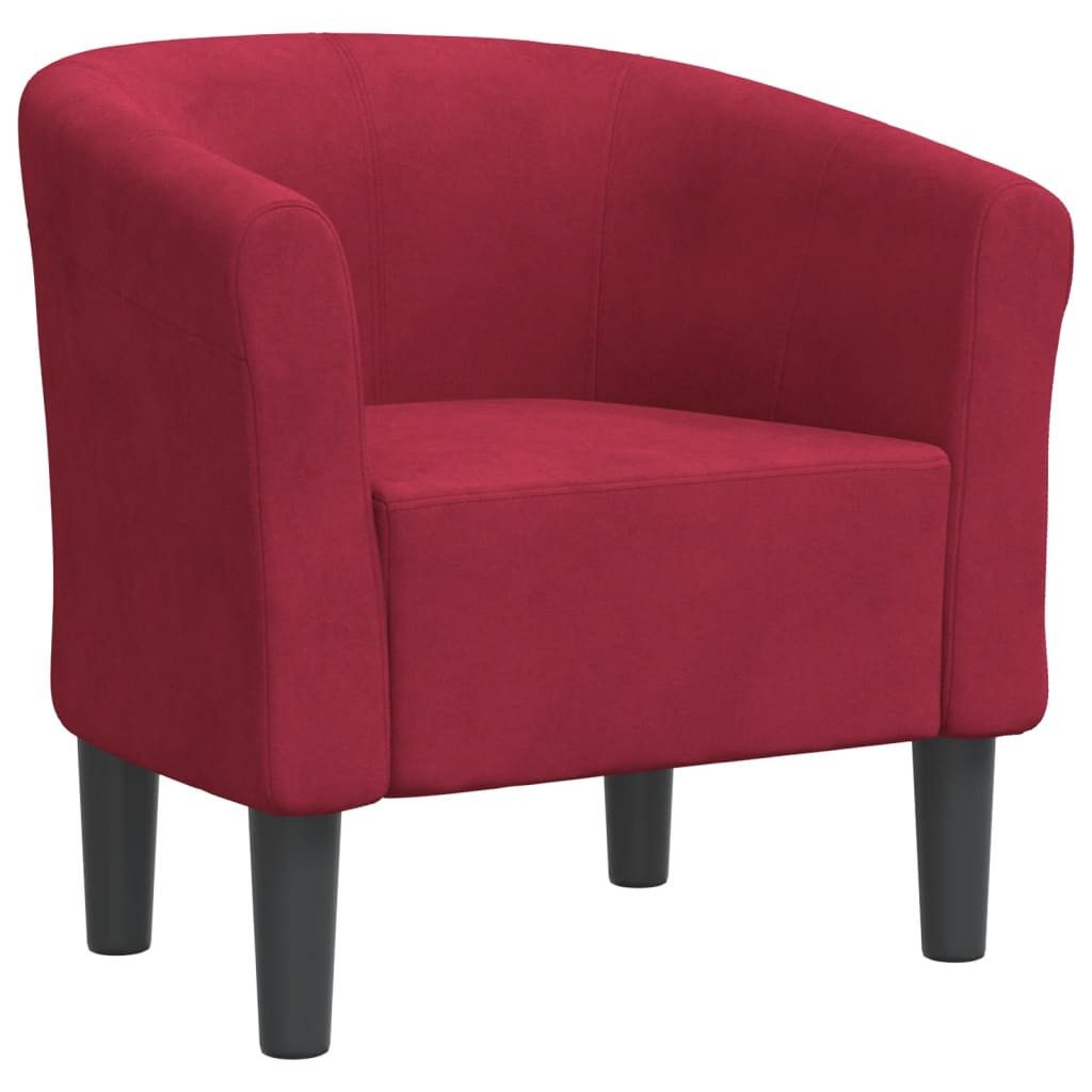 vidaXL Sessel Clubsessel Weinrot Samt (1-St) günstig online kaufen