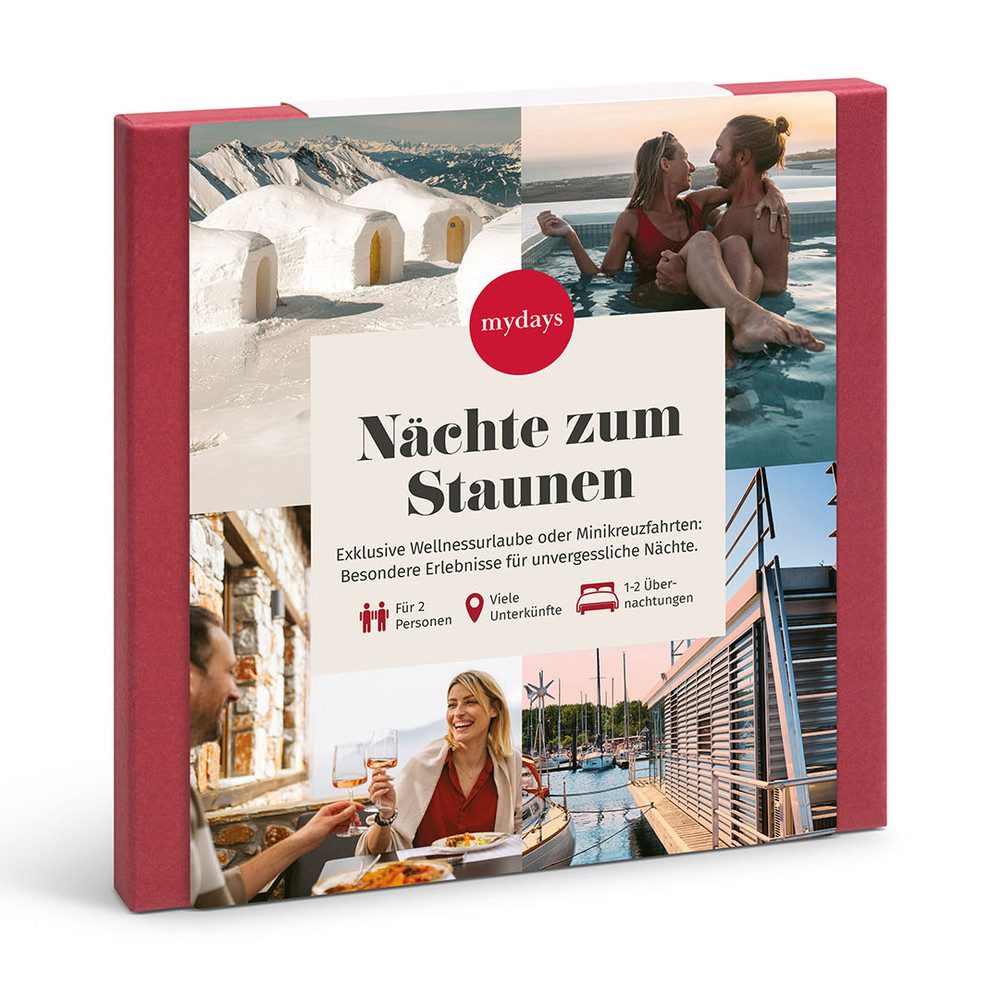 mydays Erlebnisgutschein Geschenkbox Nächte zum Staunen, Diese Naechte bleiben einfach im Kopf – weil sie anders sind, besonde…