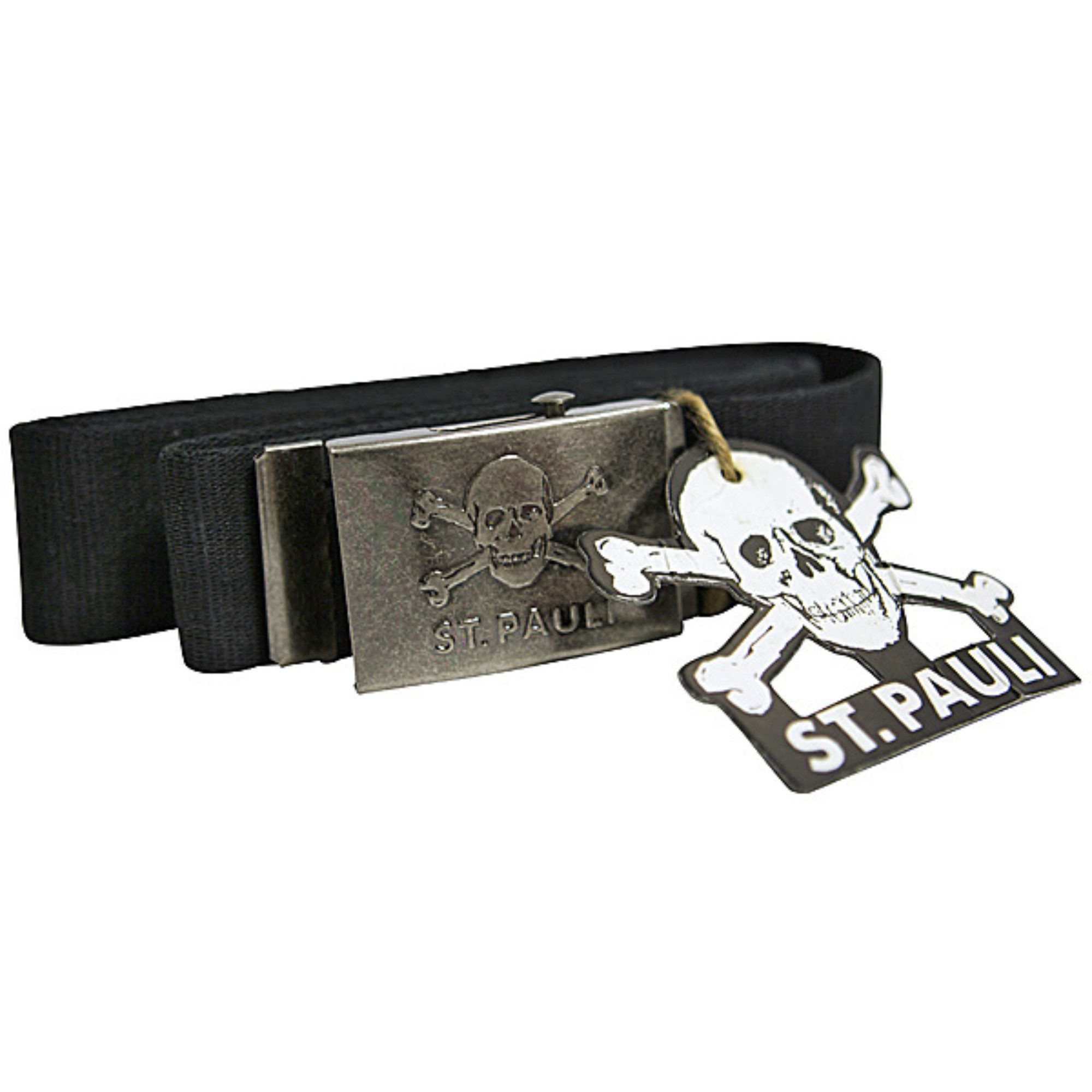 FC St. Pauli Stoffgürtel FC St. Pauli - Gürtel Totenkopf - schwarz