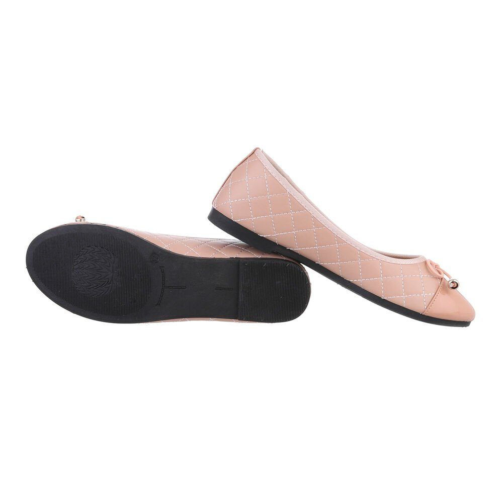 Ital-Design Damen Freizeit Ballerina (85894054) Blockabsatz Klassische Ballerinas in Altrosa