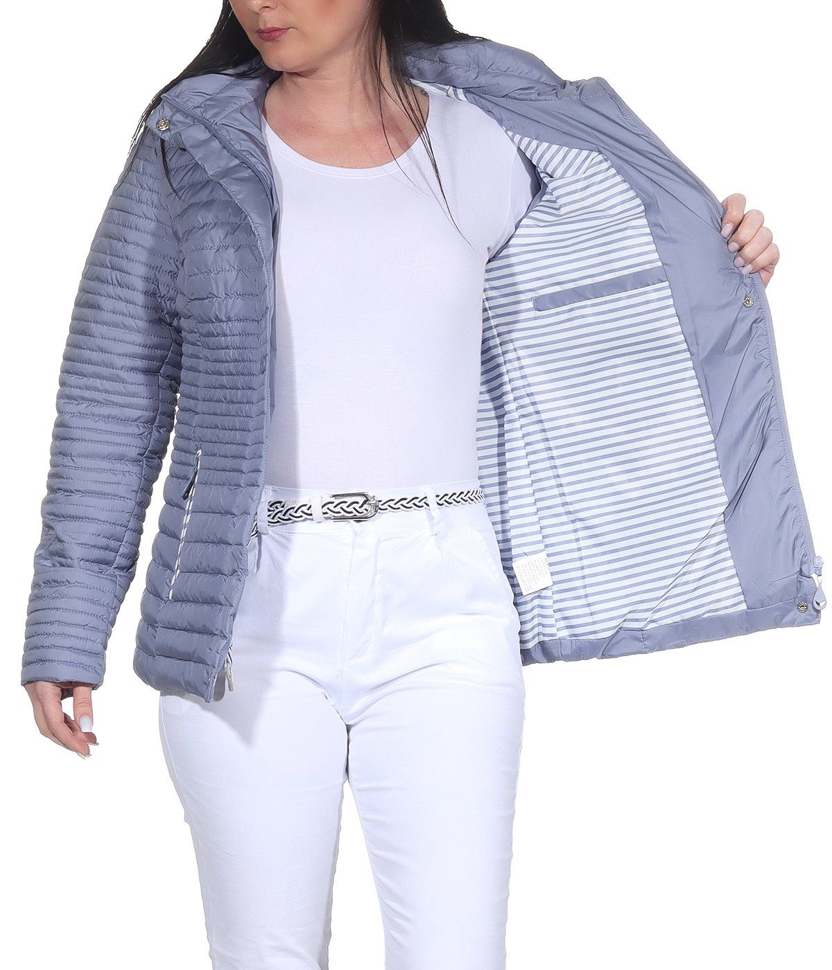 Aurela Damenmode Steppjacke Damen Übegrangsjacke auch Outdoor großen Jeans Sommerjacke leichte leichte Größen angenehm Jacke in erhältlich