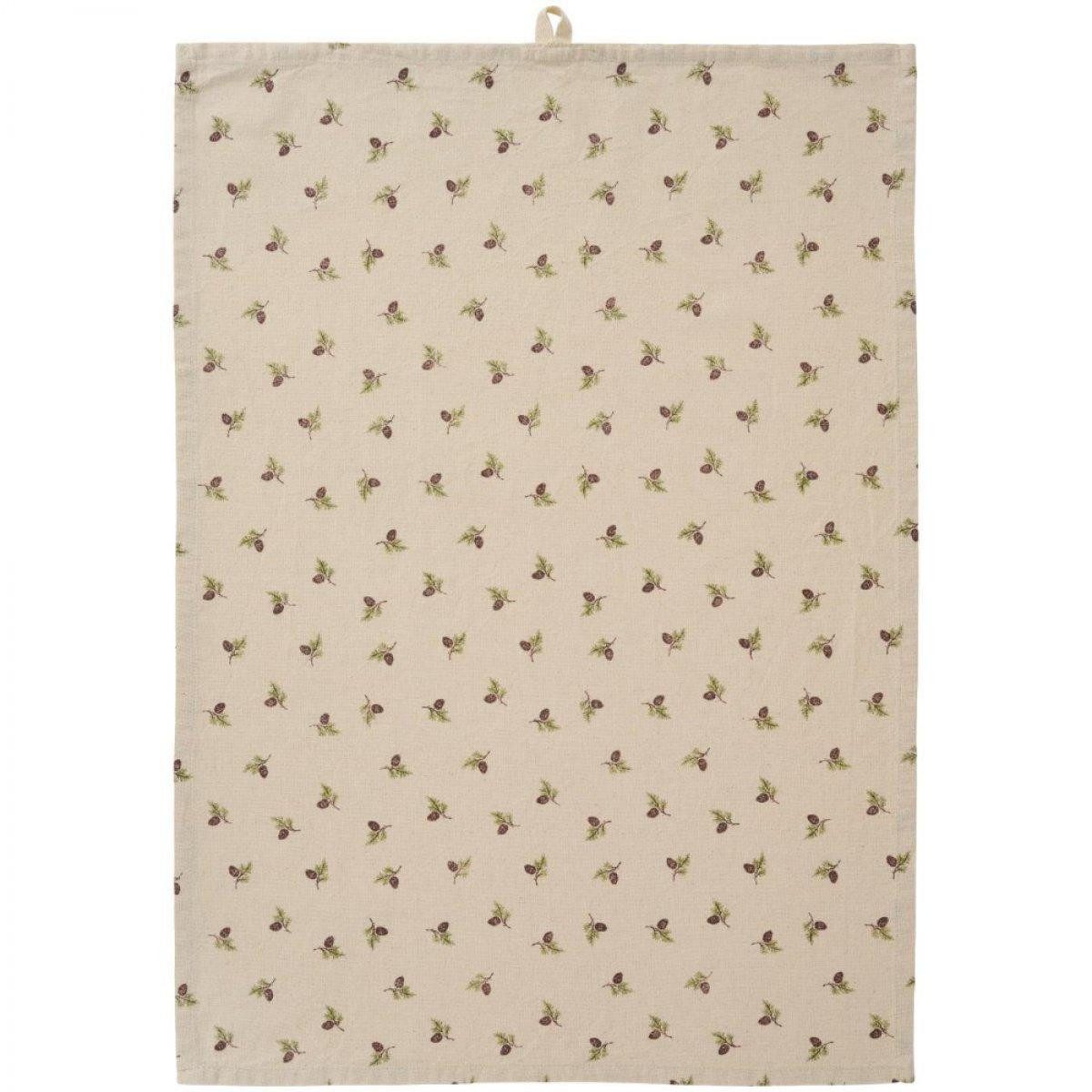 Ib Laursen Geschirrtuch Ib Laursen Geschirrtuch Ester Natur Zweige und Zapfen (50x70cm)