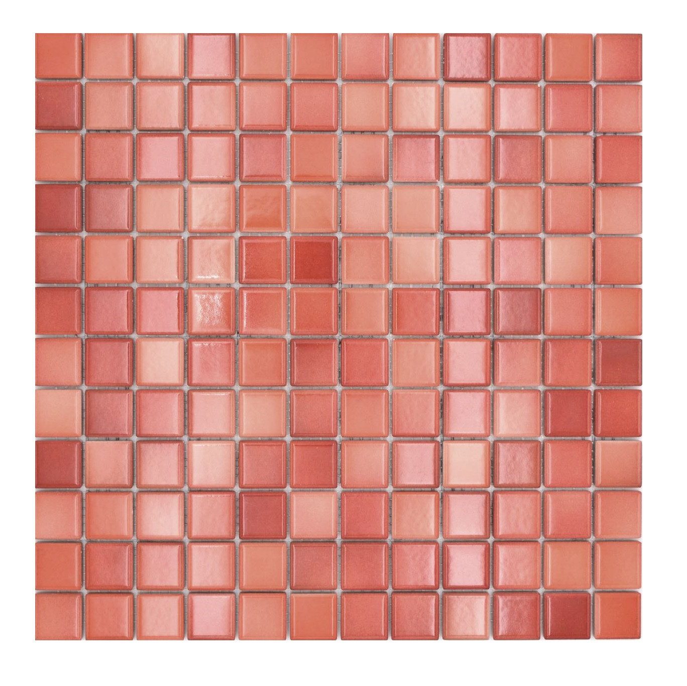 Mosani Mosaikfliesen Fresh Mosaik Keramik Steinzeug brick red mix glänzend Küche Bad