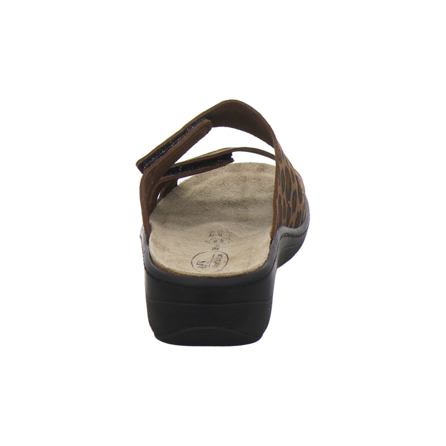 AFS-Schuhe 280893 Wechselfußbett Pantolette für Damen mit Keilabsatz, bequeme Sandalen aus Leder