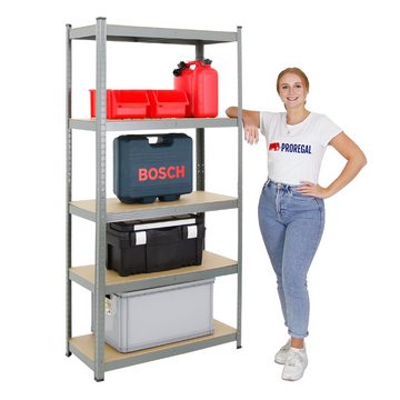 PROREGAL® Schwerlastregal MegaDeal 2x Schwerlastregal Ragnar, HxBxT 180x90x40cm, Grau, Spar-Set, Mega Deal, 2er-Set, 3er-Set, 4er-Set, 5er-Set 2-tlg., Traglast von 175 kg pro Ebene bzw. Gesamttraglast von 875kg je Regal