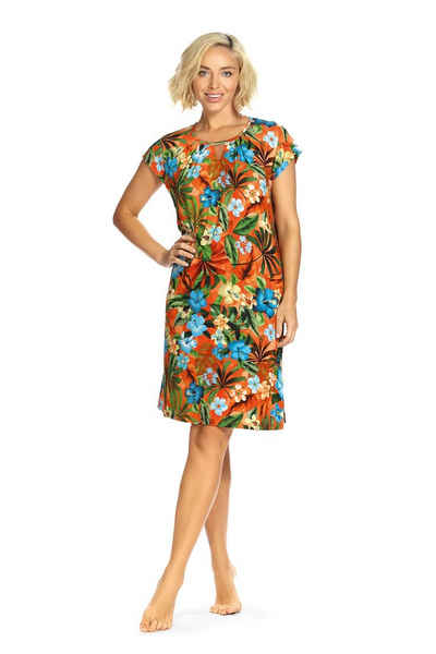 Ascafa Strandkleid Beach (Packung, 1-tlg., 1-teilig) Damen 95cm Sommerkleid im Tropicallook Strandmode