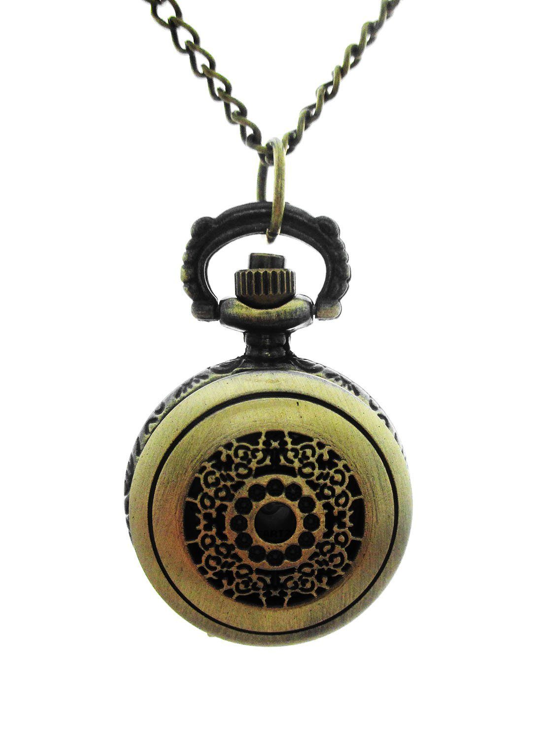 Hasbro Taschenuhr Taschenuhr Blumenmuster Medaillon, Elegante Uhr für Western Kostüm und Steampunk