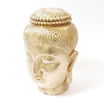 B&S Dekofigur Buddhakopf goldfarben matt Keramik H 31 cm
