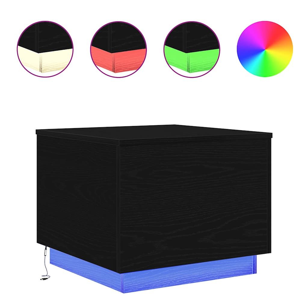 vidaXL Couchtisch Couchtisch mit LED-Leuchten Schwarz günstig online kaufen