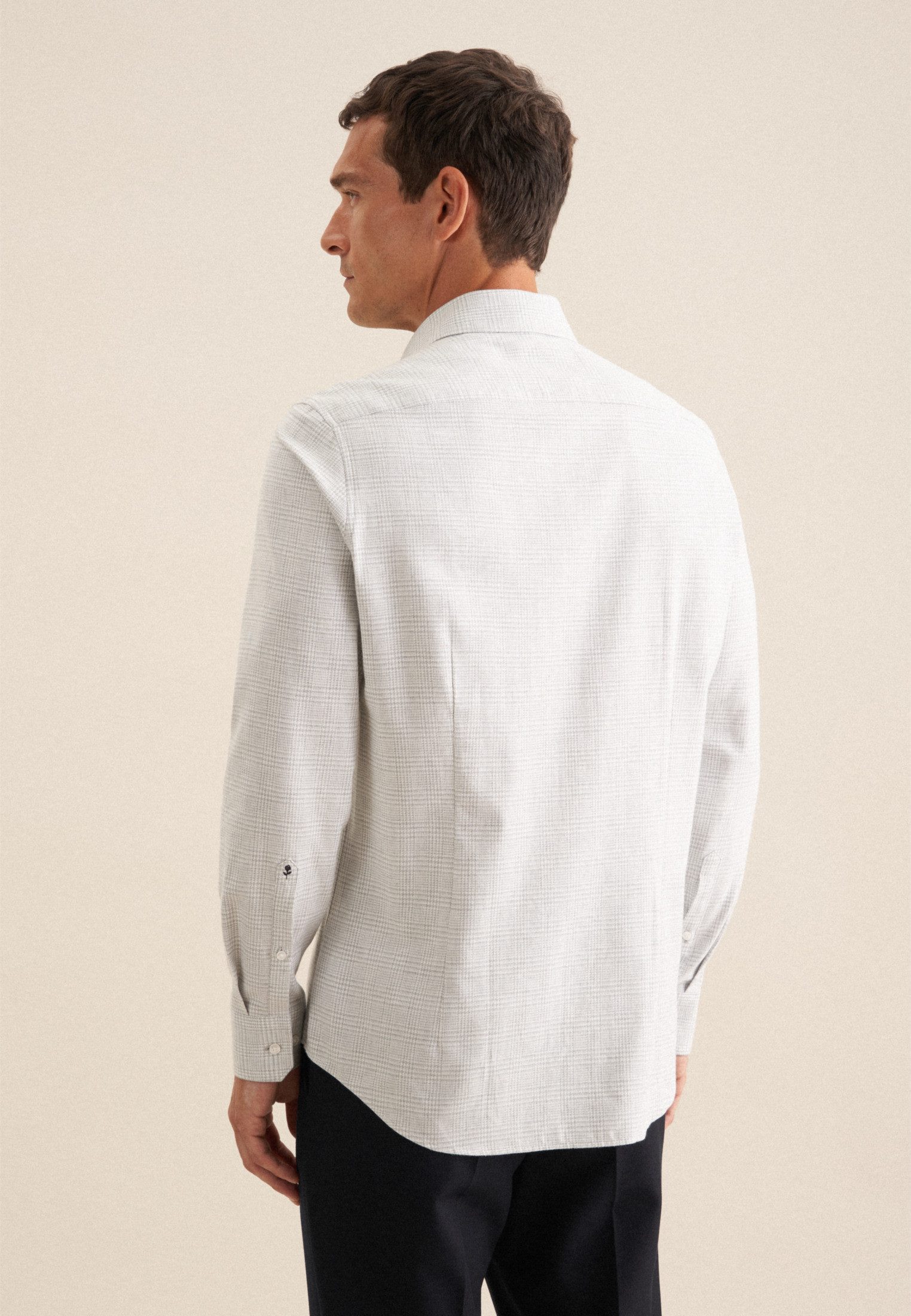 seidensticker Flanellhemd "Slim", Slim Langarm Kentkragen Uni günstig online kaufen