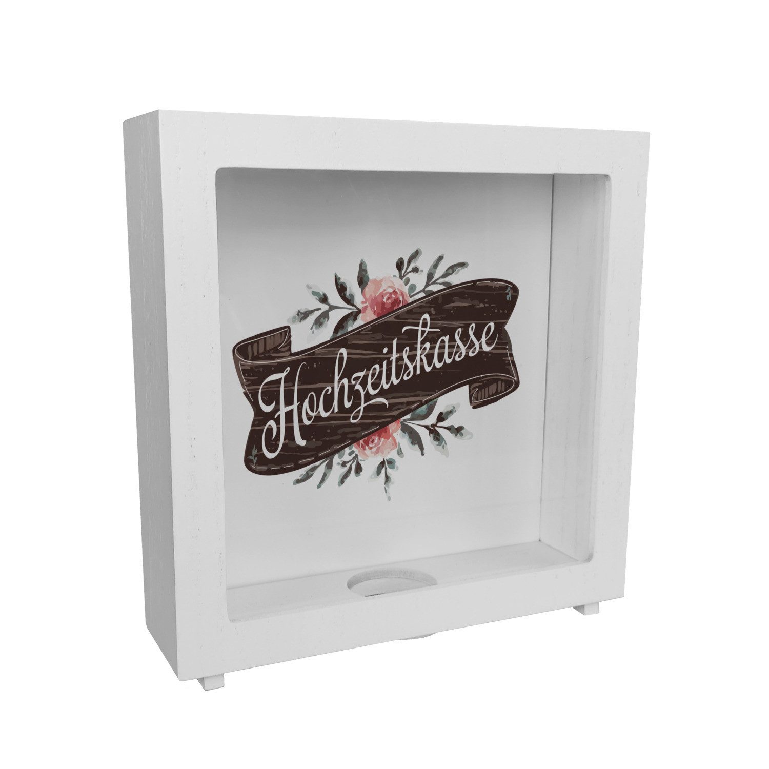 Spardose Hochzeitskasse Aquarell Rahmen Spardose aus Holz