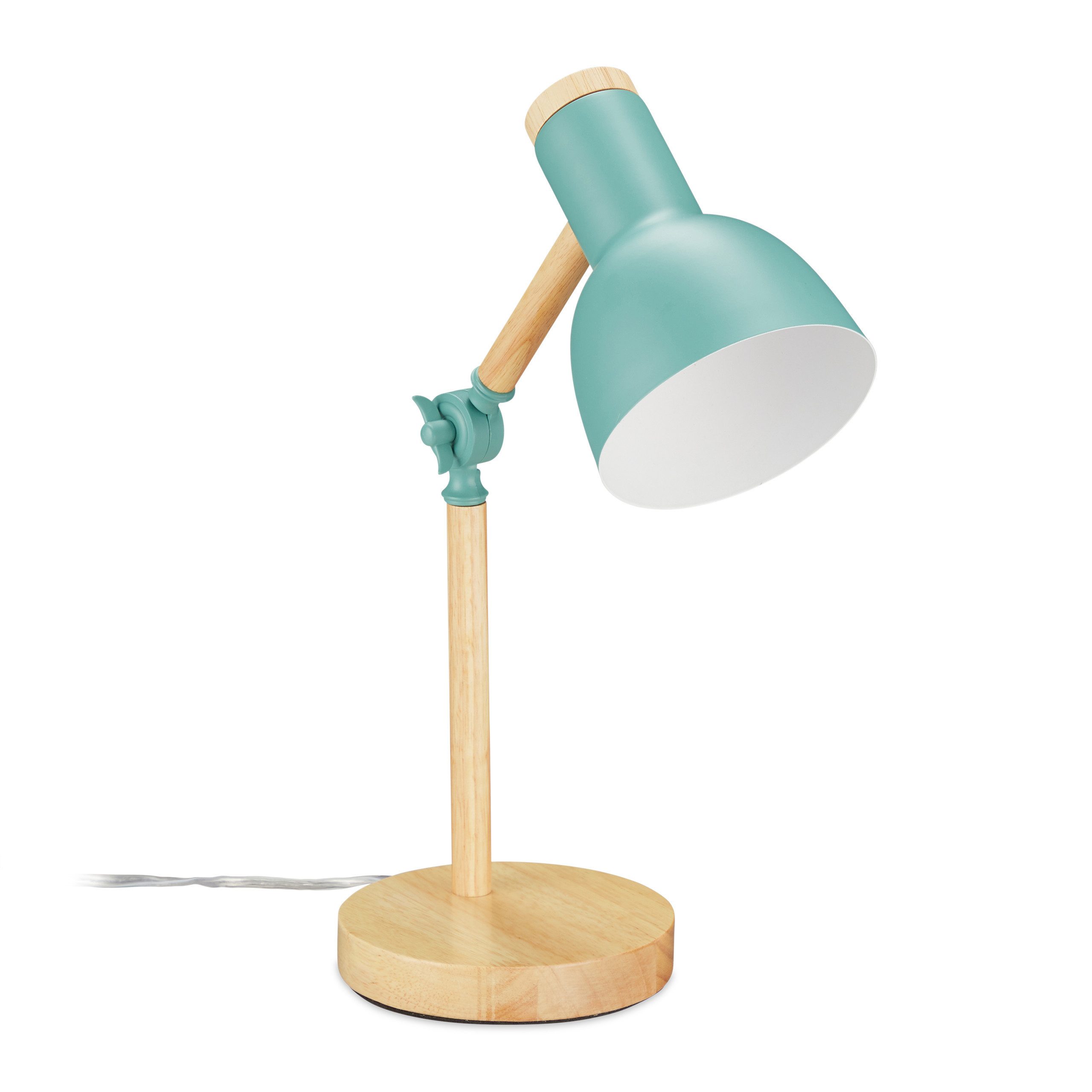 relaxdays Schreibtischlampe Holz verstellbar, Grün günstig online kaufen