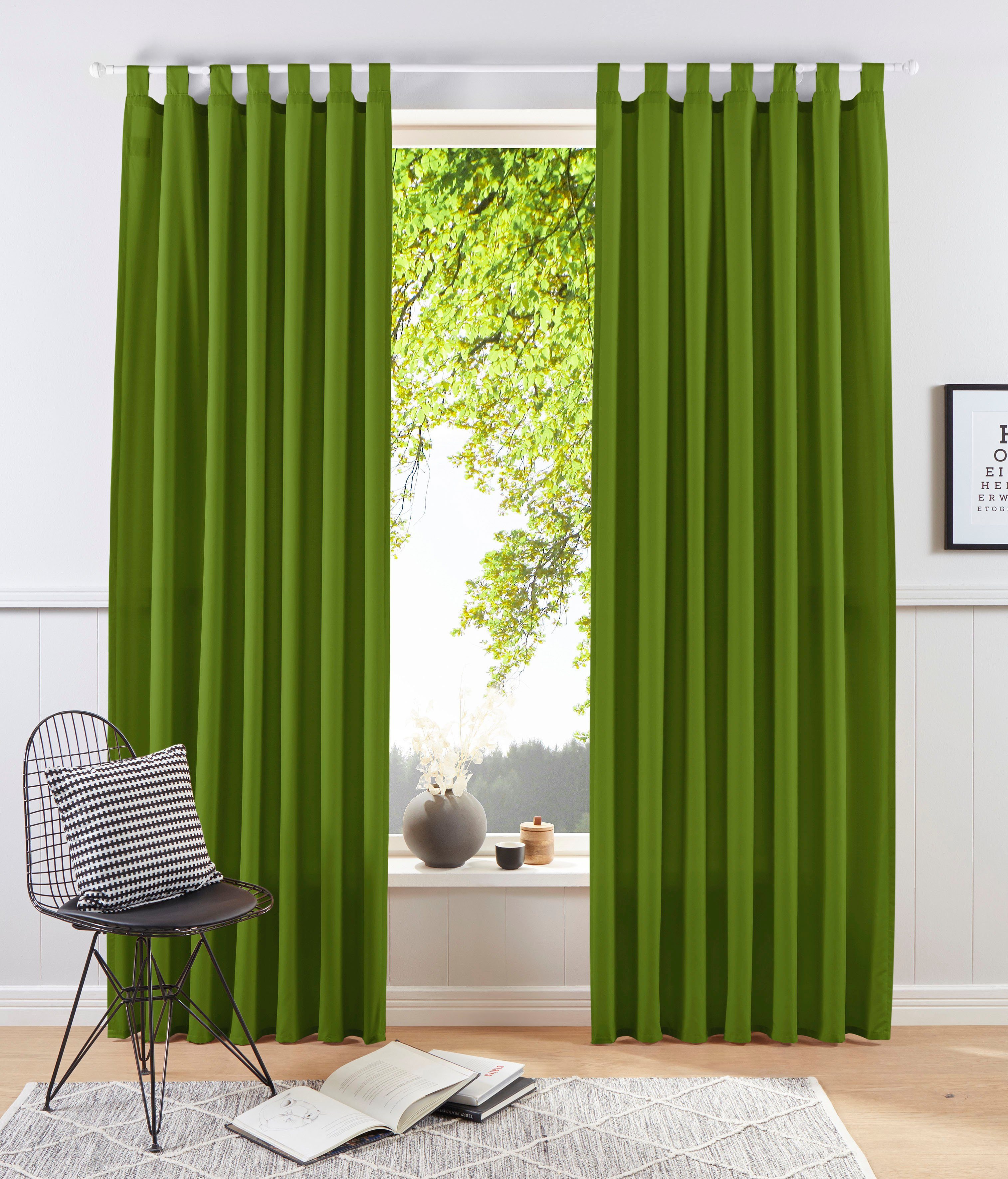 my home Vorhang Raja (2 St), Schlaufen, blickdicht, Polyester, 2er-Set, Bes günstig online kaufen