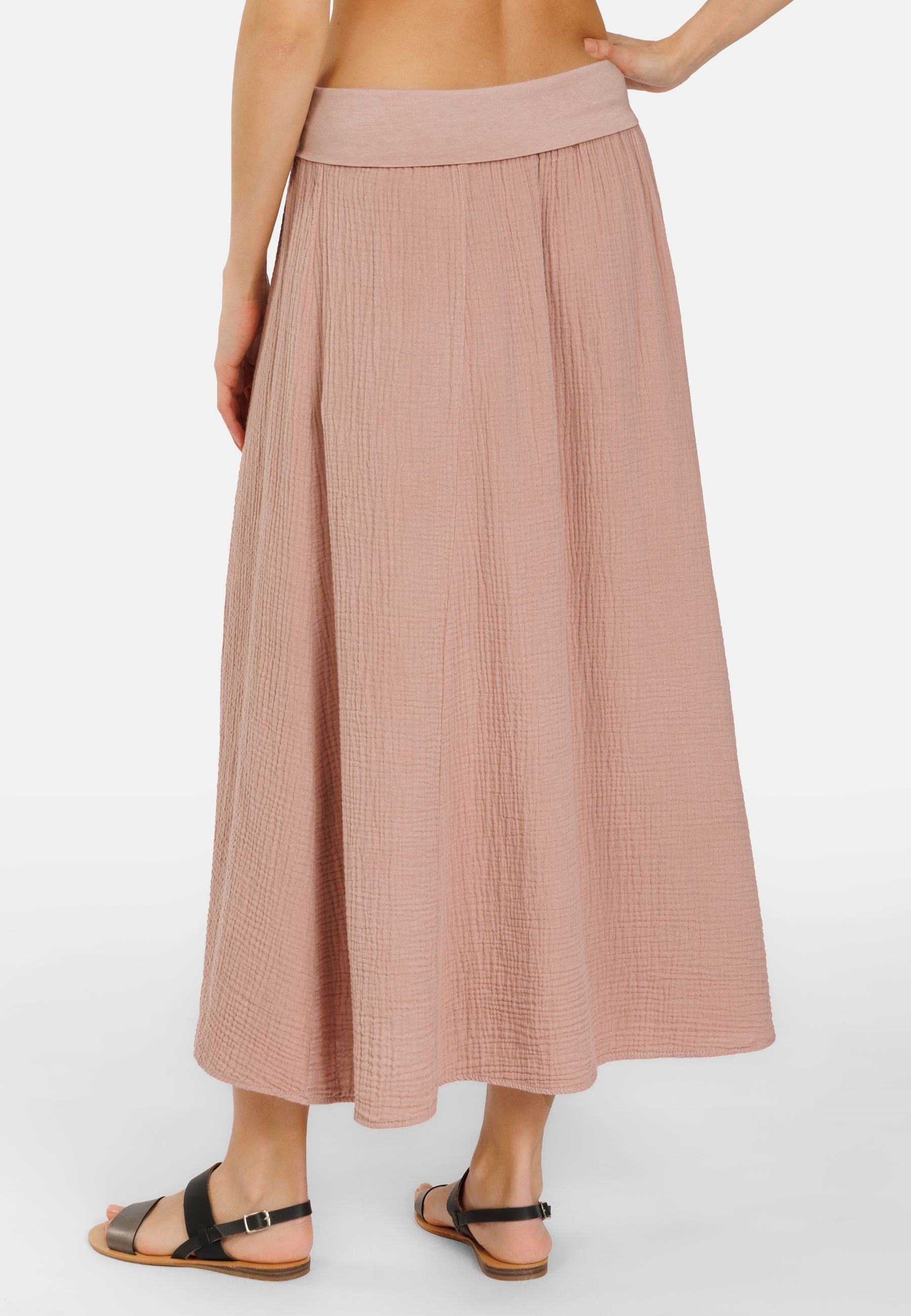 Caspar Maxirock Damen Musselin Maxi Rock lang 100% Baumwolle Made in Italy - Ro036 – Bild 3 von 5