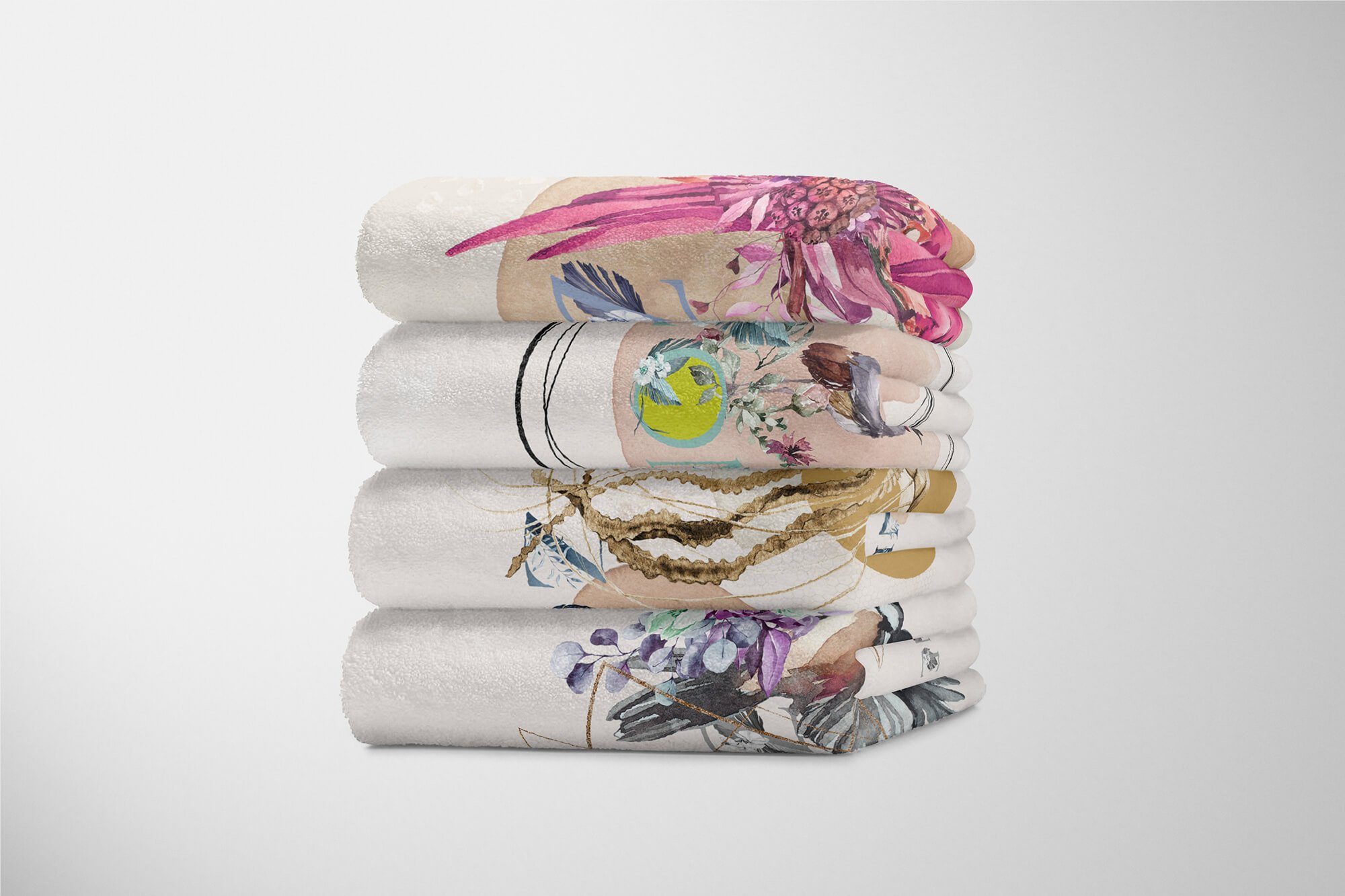 Kunstvoll Motiv, Art (1-St), Qualle Ozean Handtuch Baumwolle-Polyester-Mix Sinus Kuscheldecke Saunatuch Handtuch Handtücher Strandhandtuch