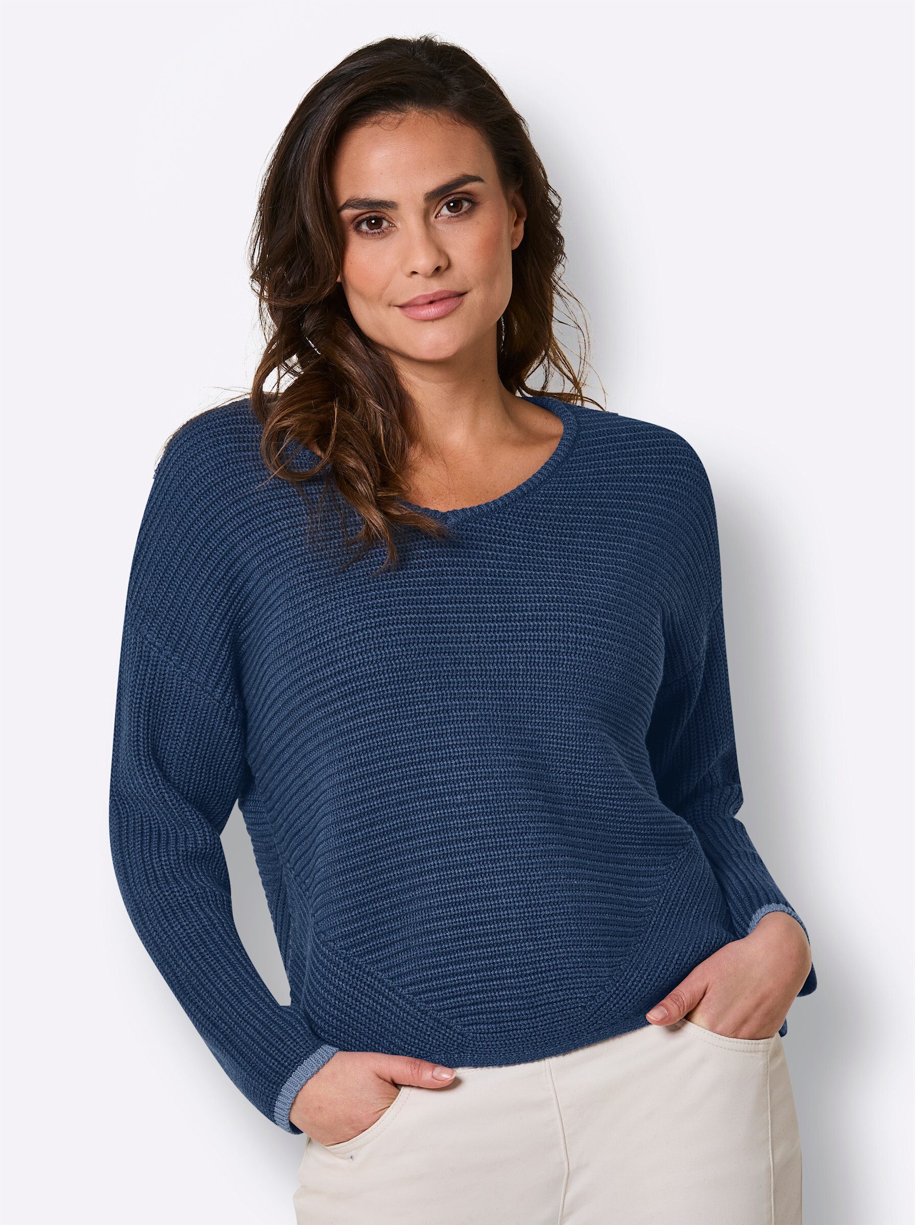 Strickpullover Lyocell-Baumwoll-Pullover Langarm