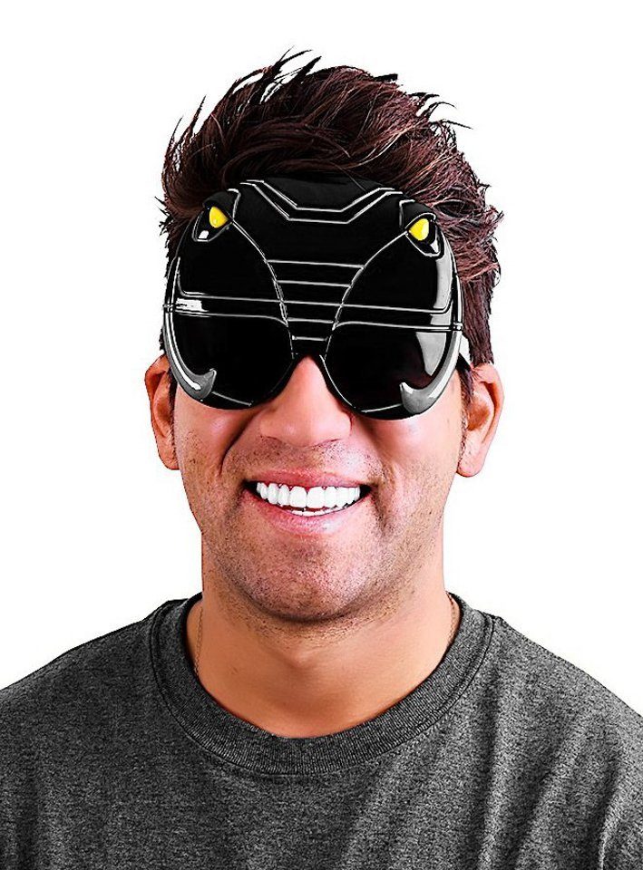 Sun Staches Kostüm Power Ranger schwarz Partybrille, Accessoire mit Durchblick: lizenzierte Funbrille im Design von Power R
