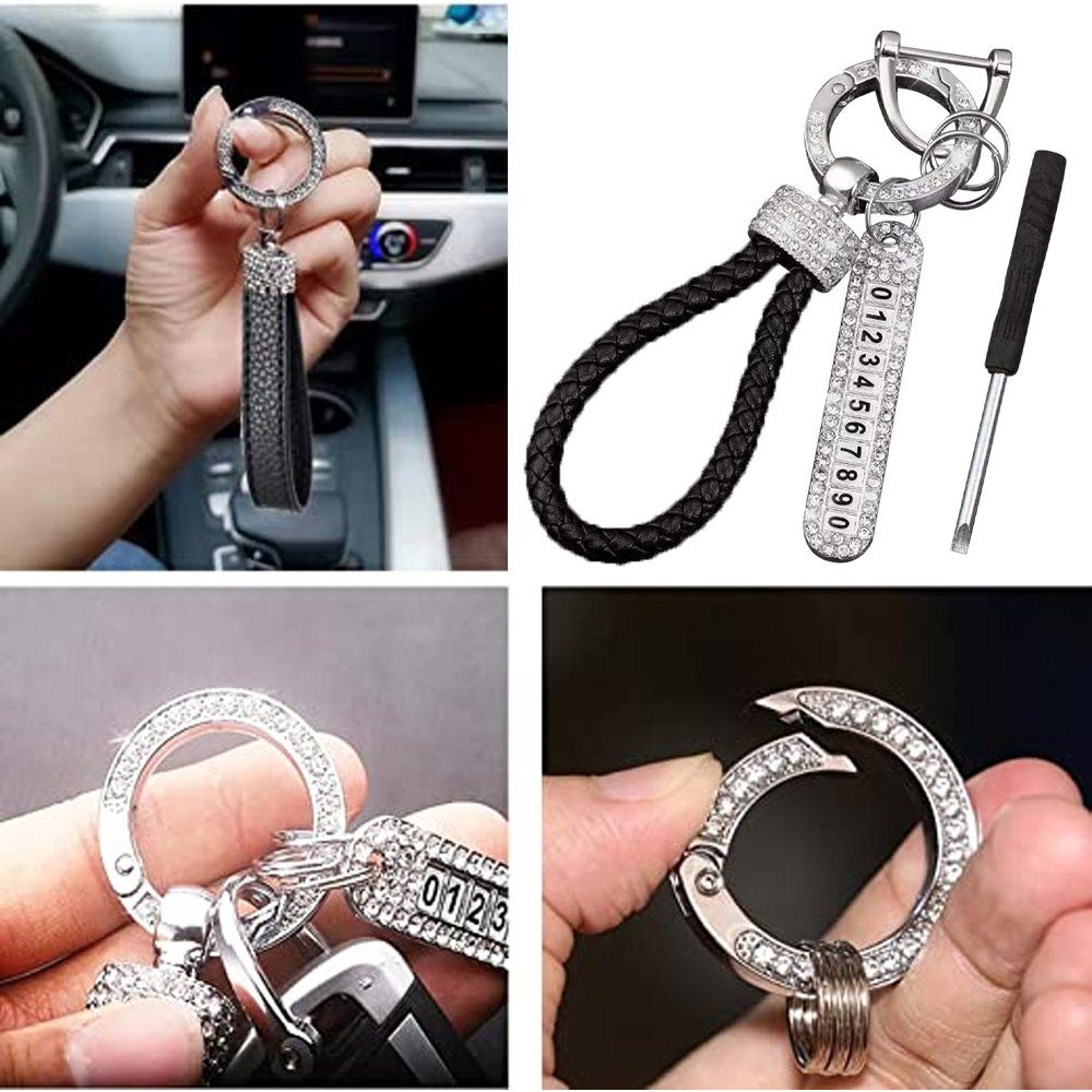 Schlüsselanhänger Schlüsselanhänger für Einemgeld Auto-Schlüsselanhänger, Leder, Kristall Damen,