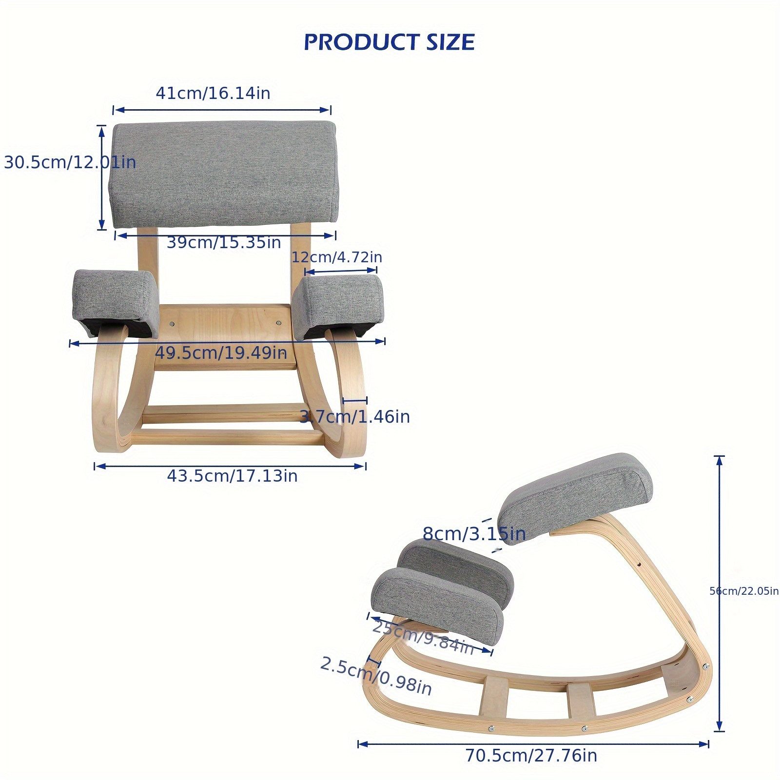 radelldar Schaukelstuhl Kniestuhl ergonomisch massivholz 43,5x70,5x56cm günstig online kaufen