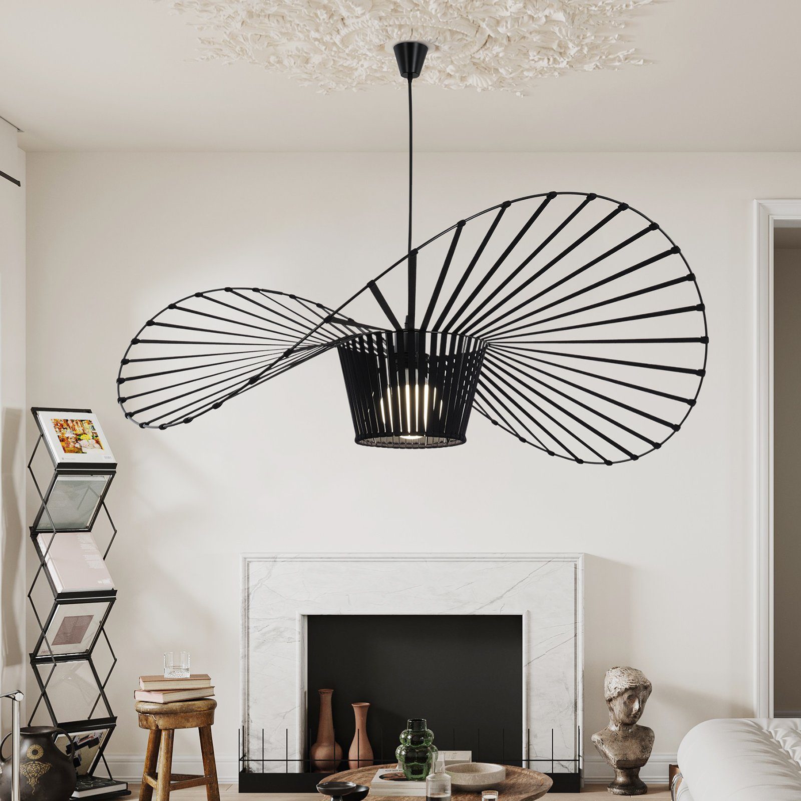 Nettlife Pendelleuchte Vintage Schwarz Esstisch E27 Hängelampe 60/80/100/120/140CM, LED wechselbar, Pendellampe für Wohnzimmer Schlafzimmer Korridor Esszimmer