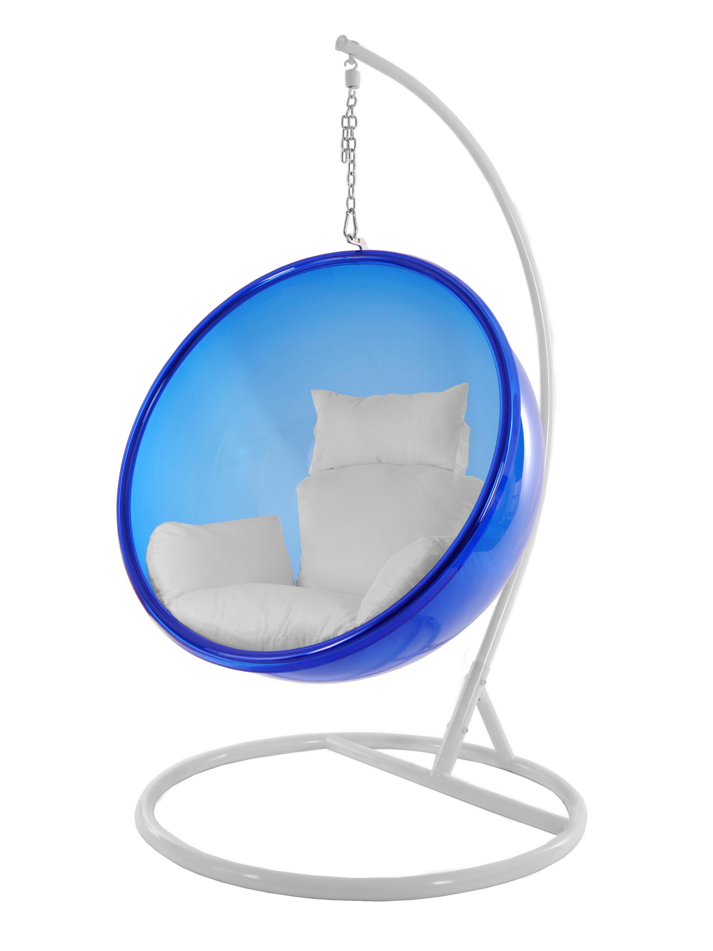 KIDEO Hängesessel Bubble weißes Gestell (Set bestehend aus Gestell, Korb und 2- teiliges Kissenset), Komplettset