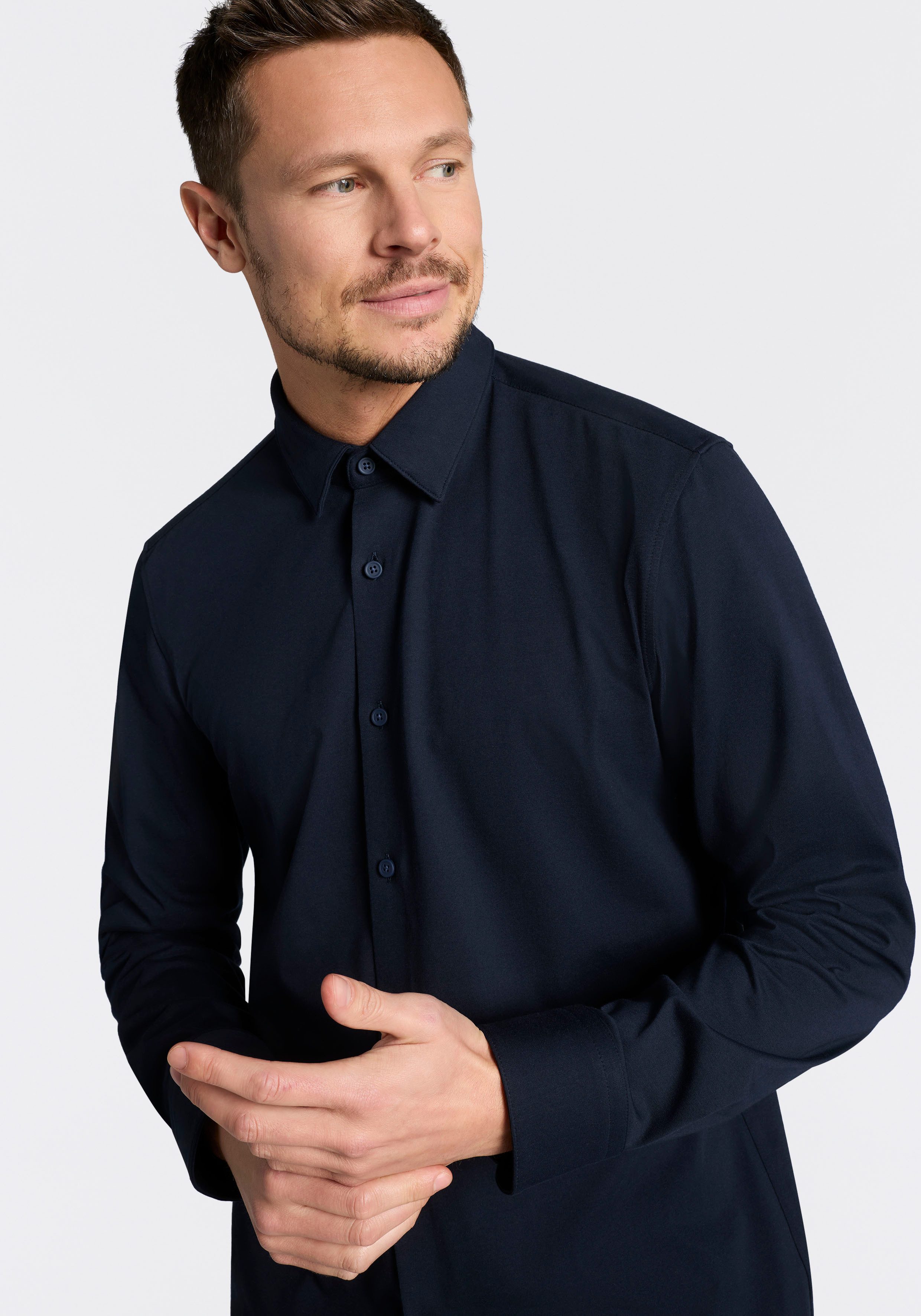 BOSS Businesshemd HANK Kentkragen, Slim Fit, Baumwoll-Mix mit Performance-Stretch