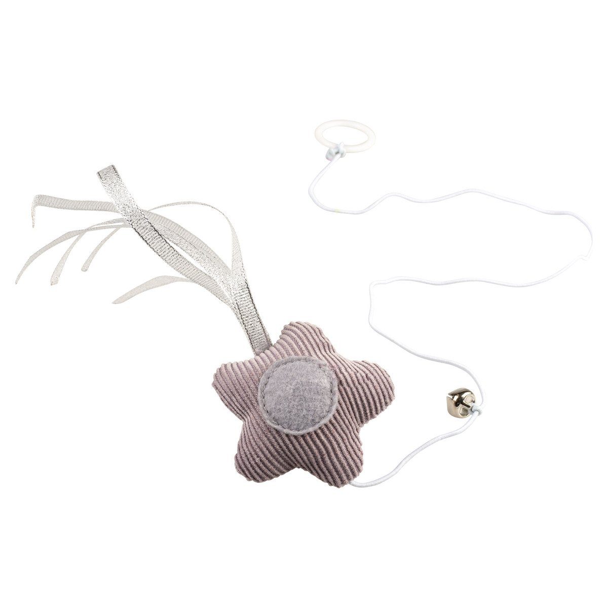 DUVO+ Tierkuscheltier Katzenspielzeug Cushy Stern mit Gummizug & Glocke grau