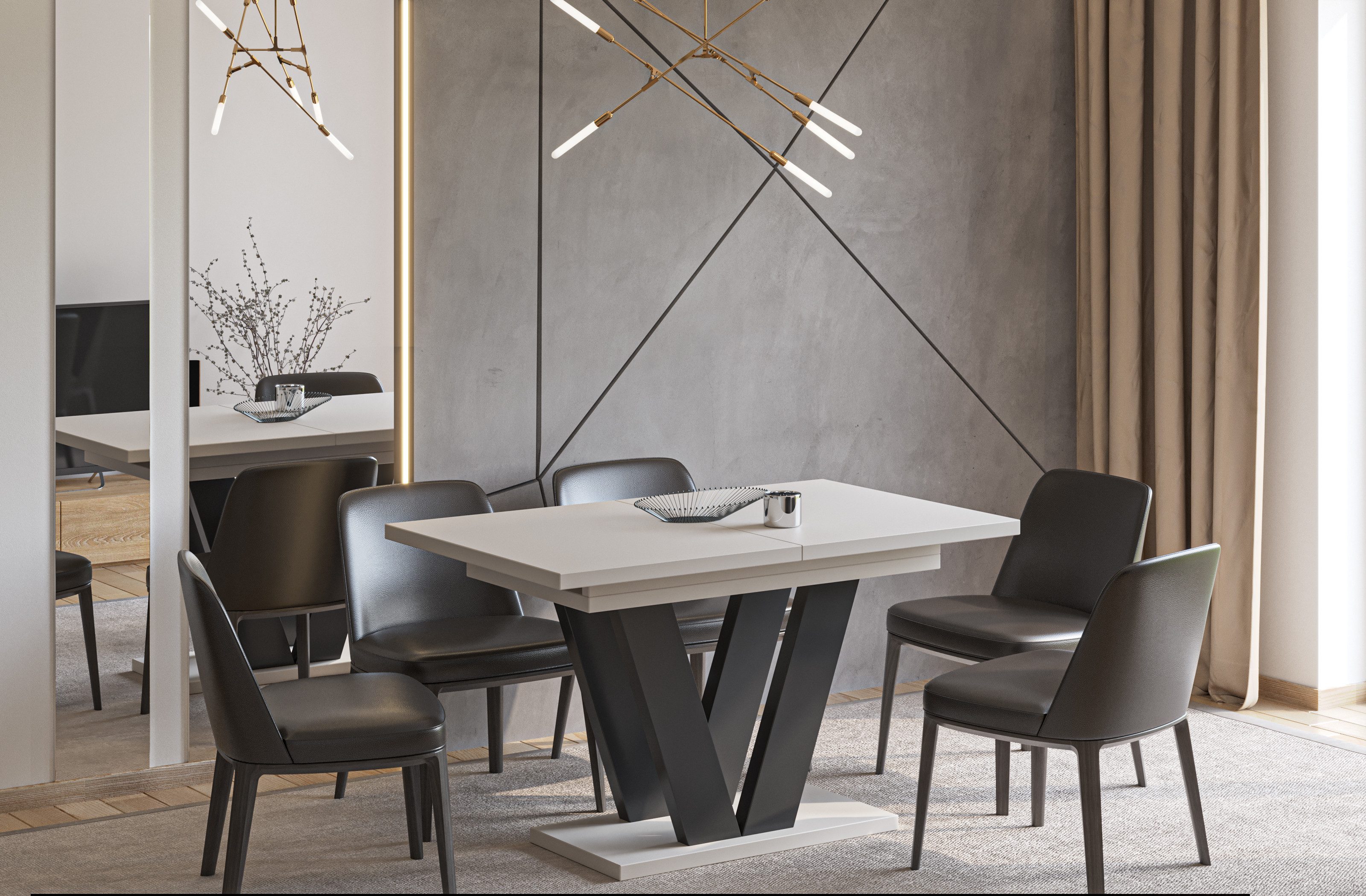 Endo-Moebel Esstisch Lara Esstisch 130–210cm ausziehbar für 8 Personen Tisc günstig online kaufen