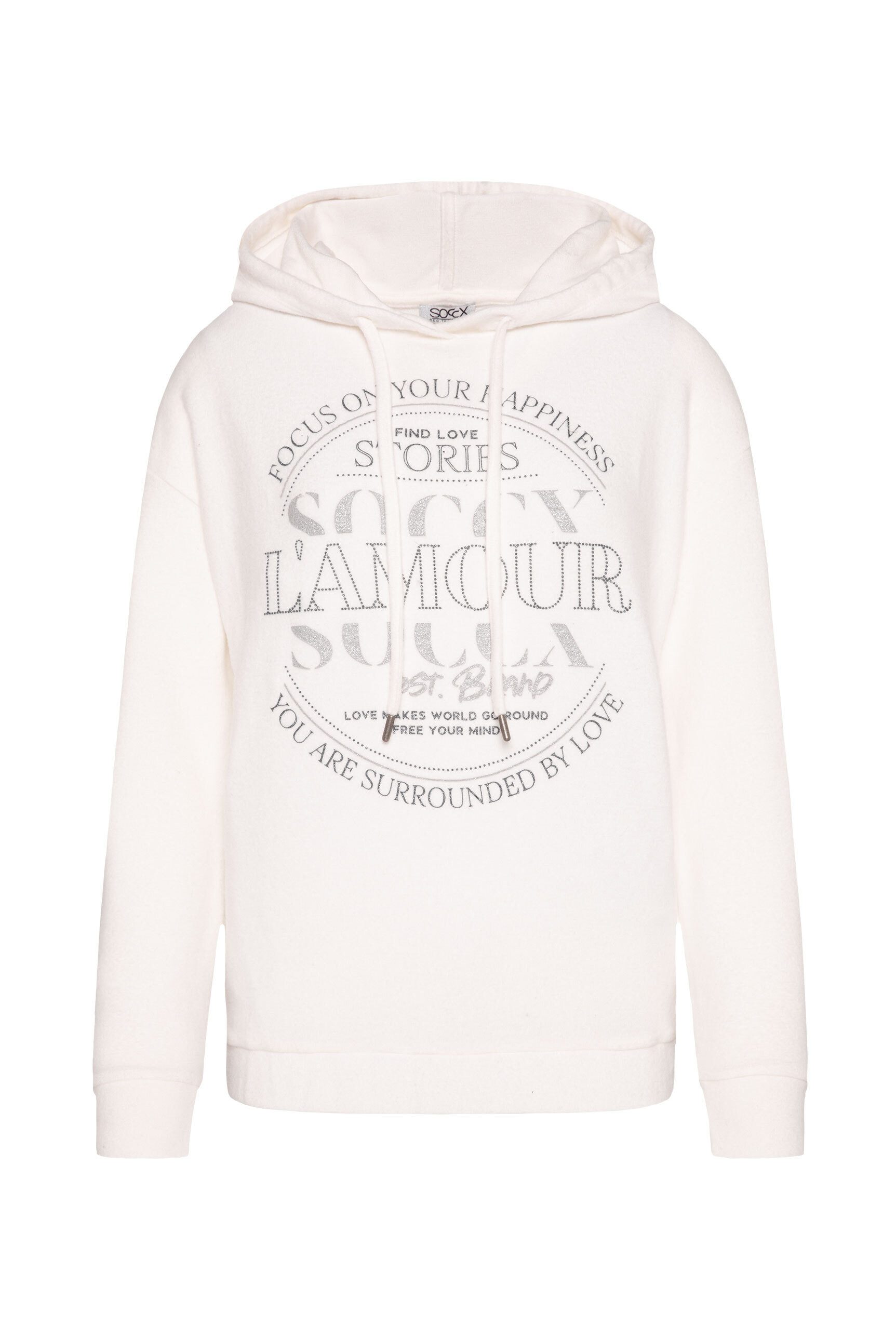 SOCCX Kapuzenpullover mit elastischem Saum günstig online kaufen