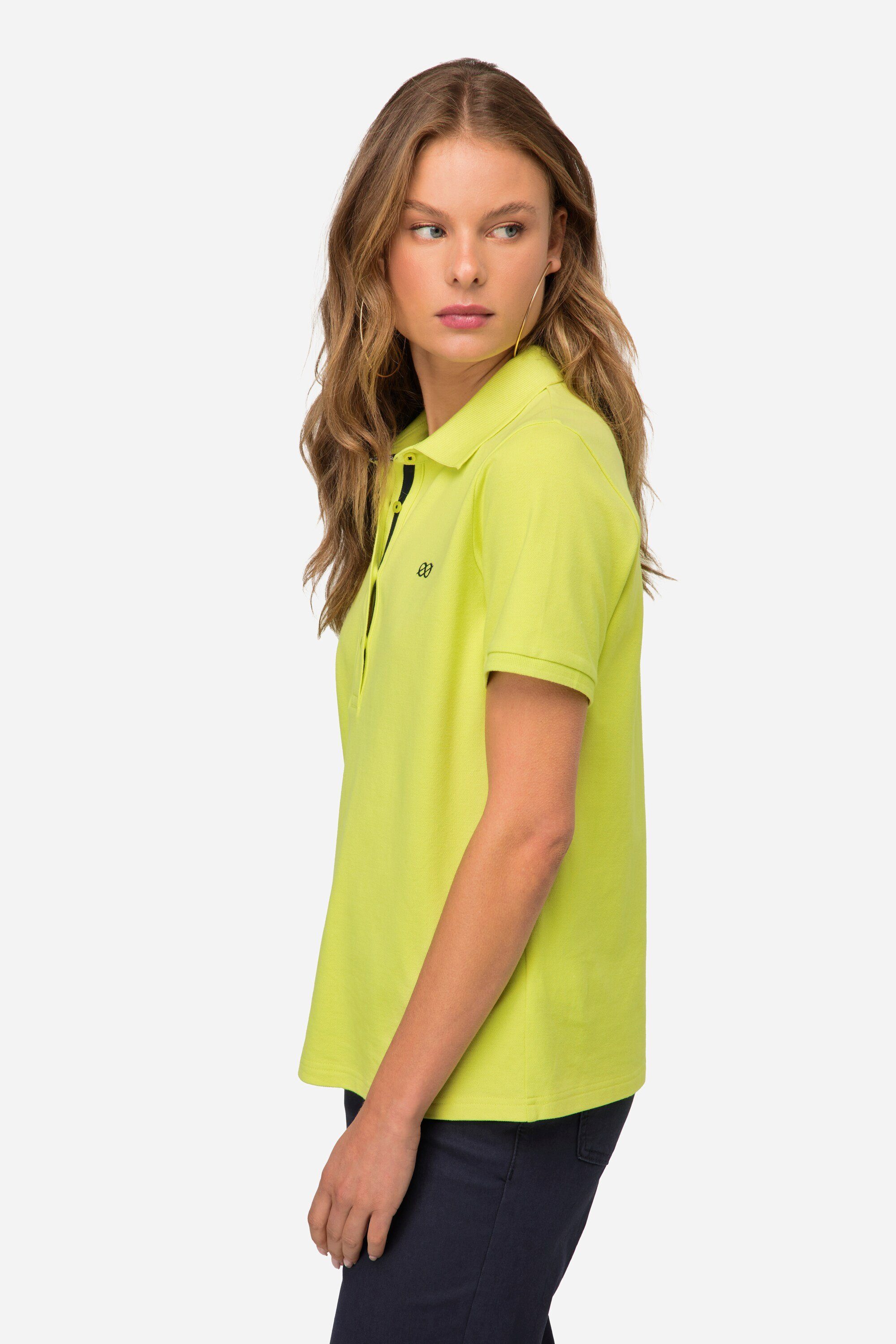 Piqué Poloshirt Poloshirt Polokragen limonengrün Laurasøn Halbarm