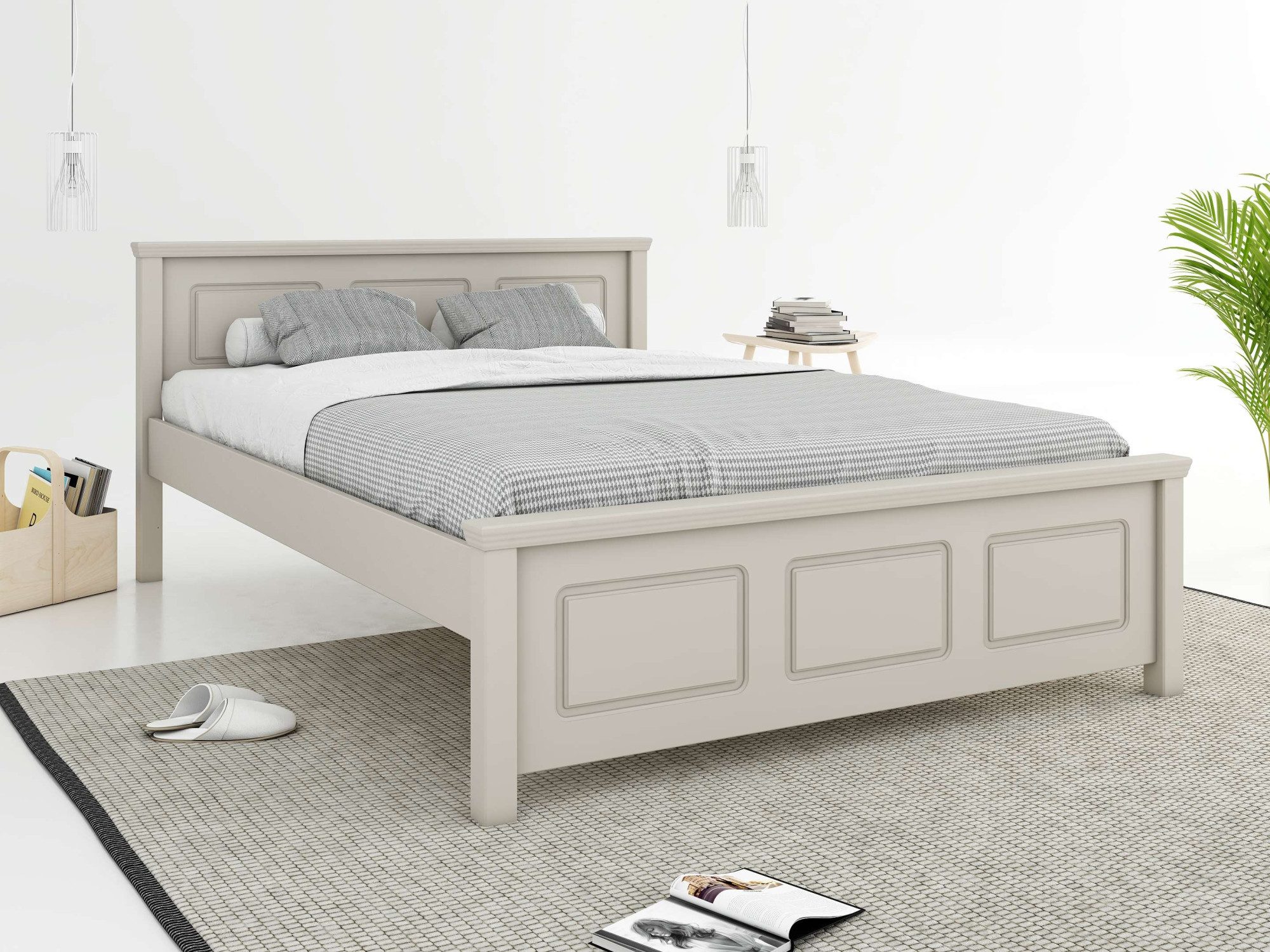 OTTO home Massivholzbett ERIK', Made in Europe, optional mit Schublade, Massivholz Kiefer (FSC® zertifiziert), in mehreren Größen, Landhausstil mit Kassettenoptik