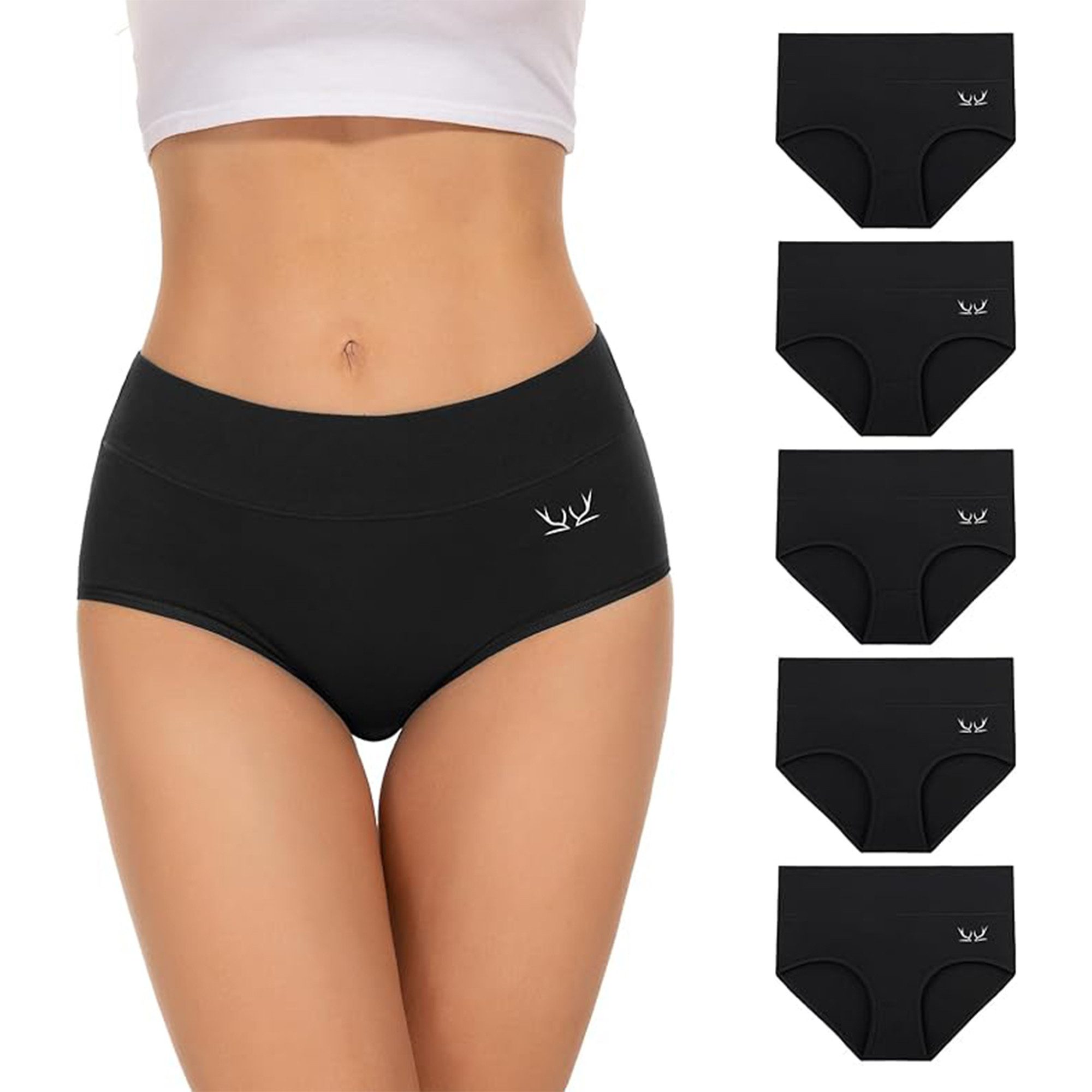 Anqier Slip Класичні сліпи Unterhosen Damen Baumwolle Hohe Taille Сліпи Hipster (5er Pack Unterwäsche Frauen, Klassische Slip,stretch Hohe Taille Panties, Atmungsaktive Sexy Сліпи Sportunterhosen) Hipster Damen,für Tochter Als Geschenk Erhältlich