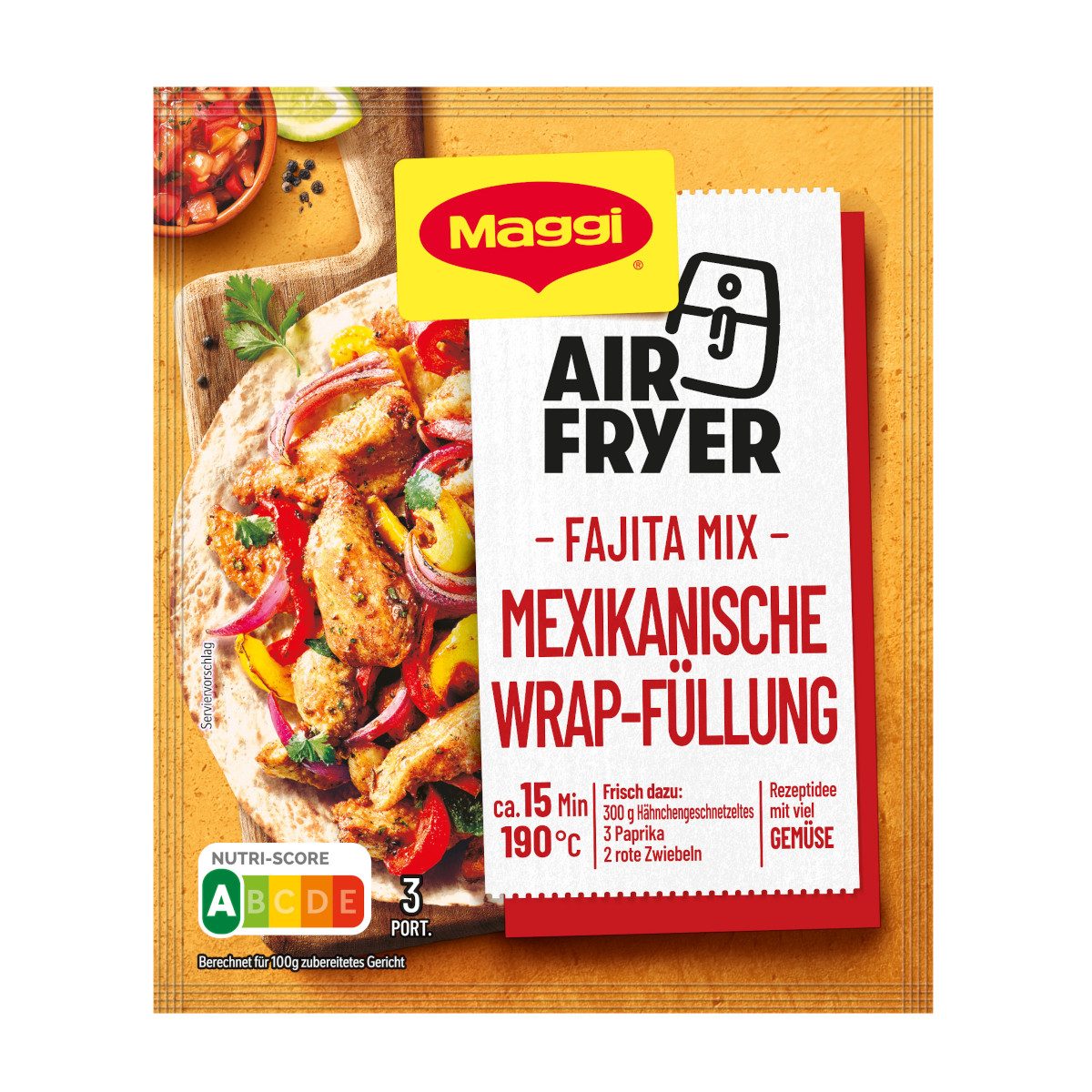 MAGGI Gewürz, Maggi Fix Airfryer Fajita Mexikanische Würzmischung Packung 27g
