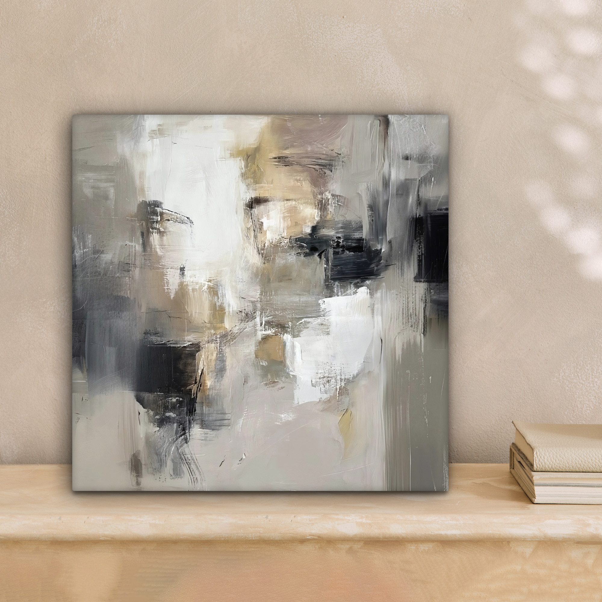 OneMillionCanvasses® Leinwandbild Farbpalette - Pinselstriche - Beige - Neb günstig online kaufen