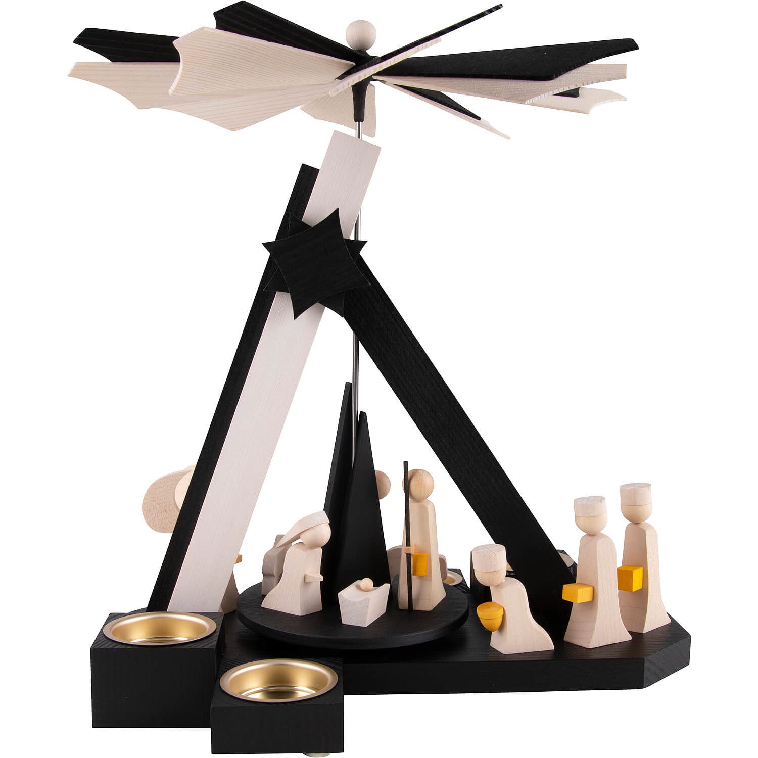 ULMIK Weihnachtspyramide 1-stöckige Pyramide Weihnachtsgeschichte - schwarz-weiß (30cm) von ULM