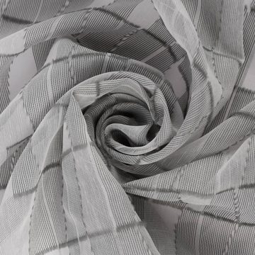 Meterware Rasch Textil Stores Scherli Rechtecke abstrakt grau 300cm, halbtransparent, Kunstfaser, überbreit