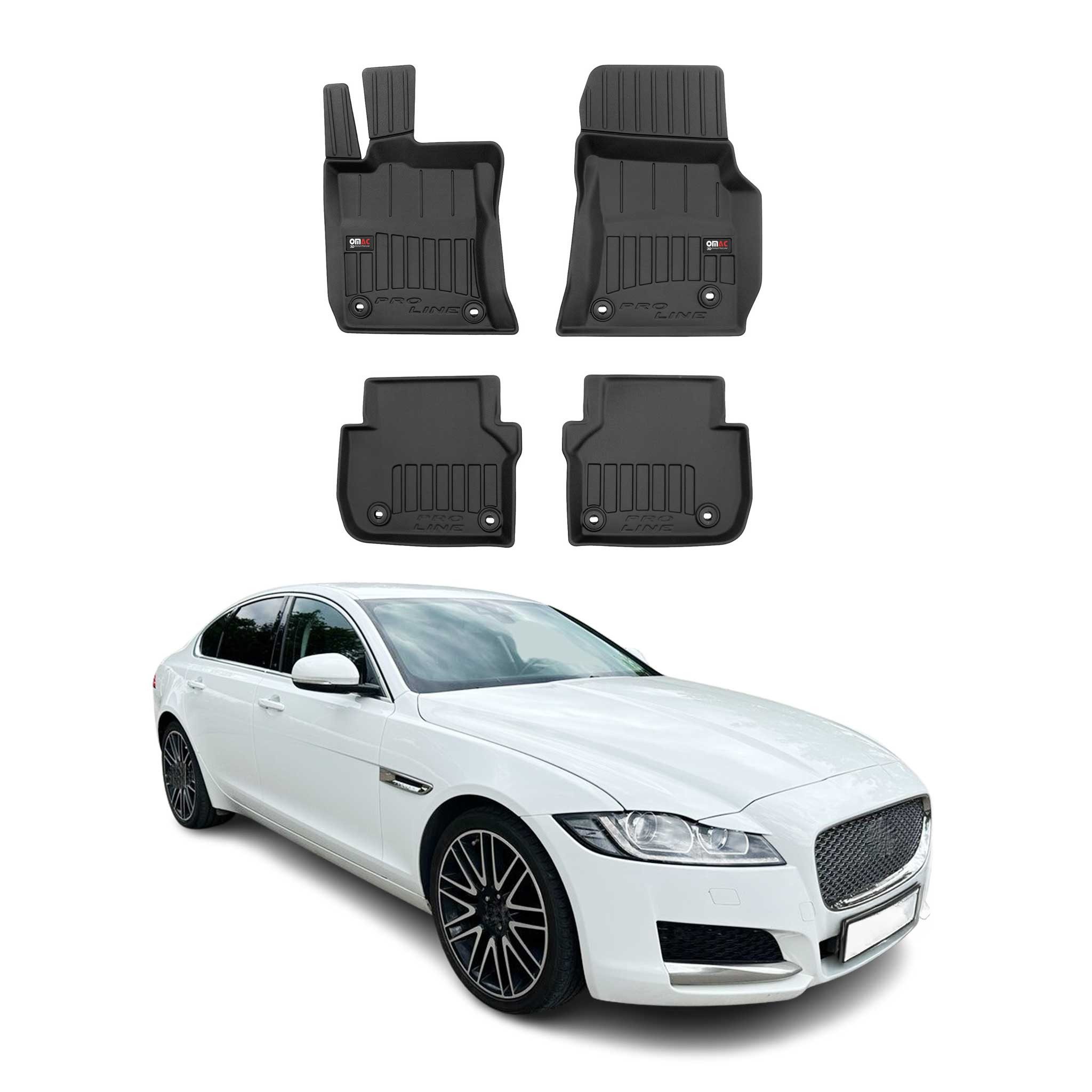 OMAC Auto-Fußmatten für Jaguar XF II 2015-2025 Schwarz 4 tlg TPE (4 St), für Jaguar XF II 2015-2025 Jaguar XF II 2015-2025, Antirutsch,Wasserfest,Einfache Installation