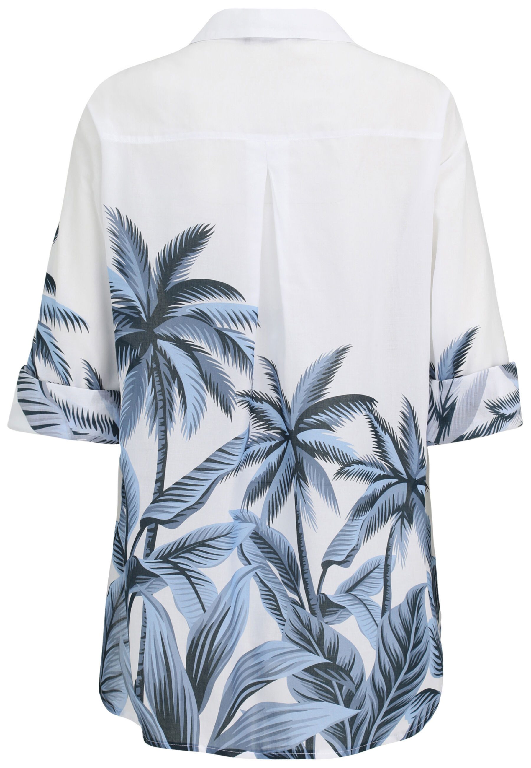 Doris Streich Klassische Bluse mit Palmen-Bordürenprint