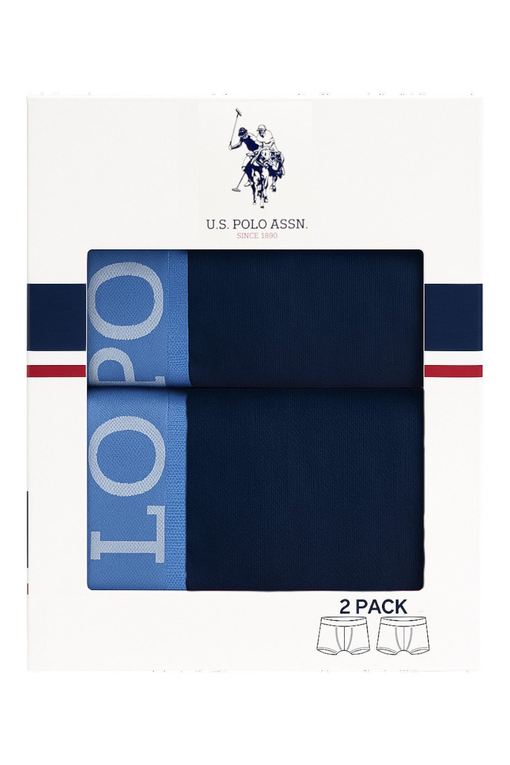 U.S. Polo Assn. Boxershorts Unterwäsche US16133 (Baumwolle) navyblau Herren - 2 Stück
