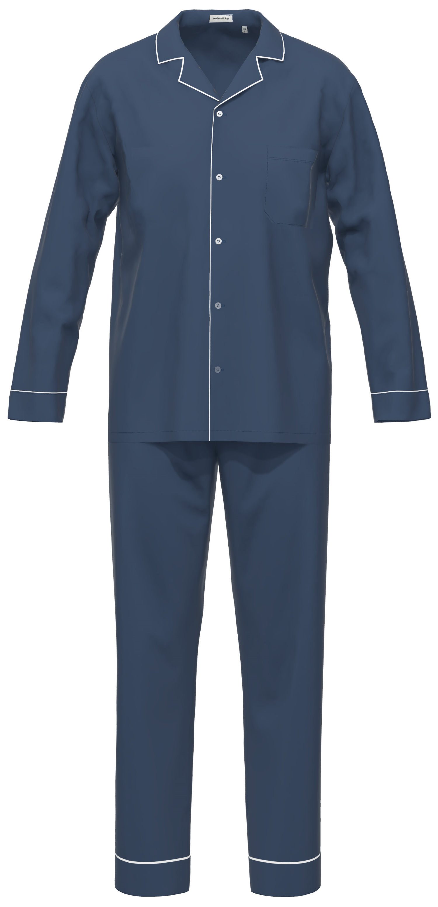 seidensticker Schlafanzug Herren Pyjama geknöpft lang günstig online kaufen