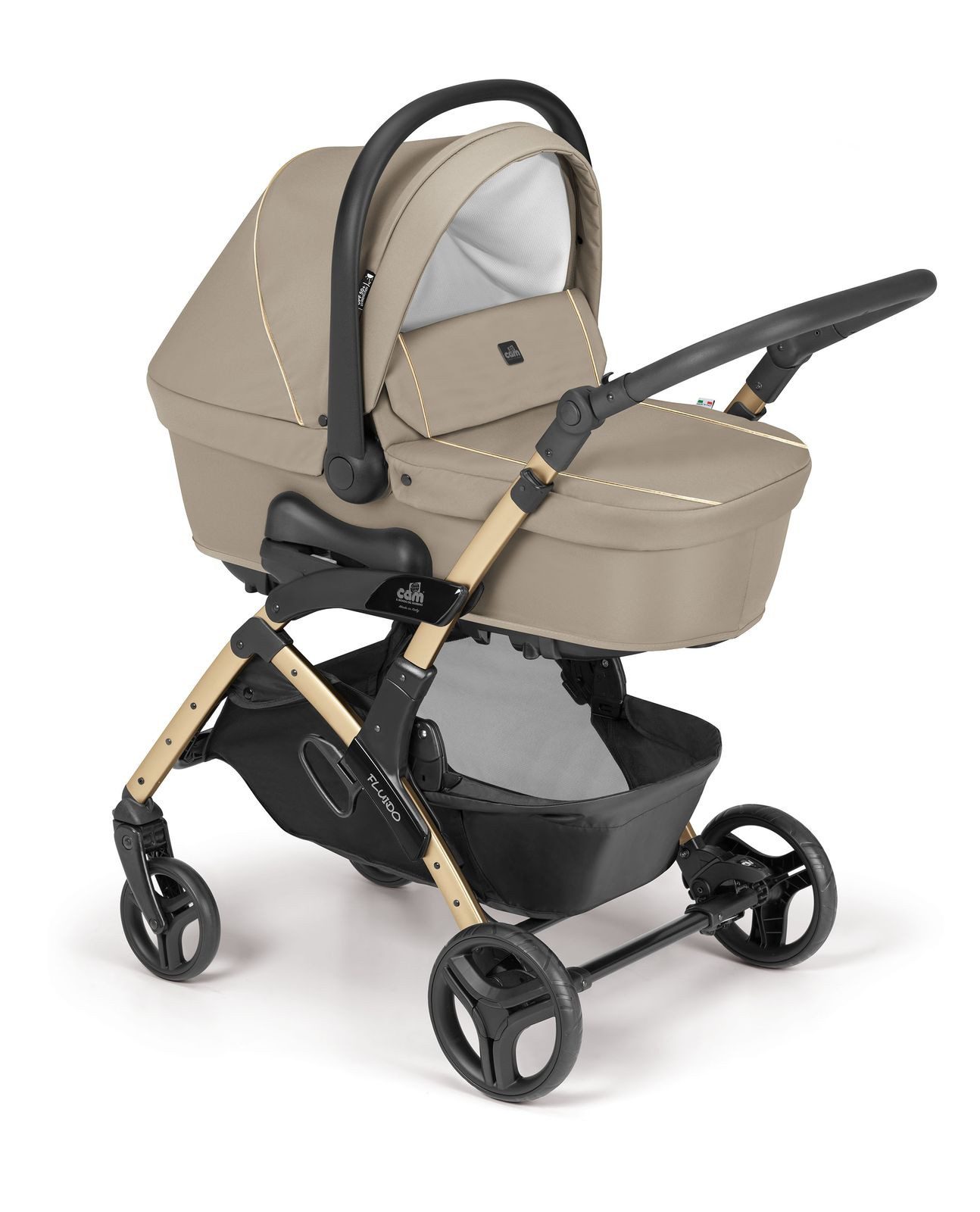 CAM Kombi-Kinderwagen CAM Fluido Easy Kombi-Kinderwagen 3 in 1 inkl. Babyschale